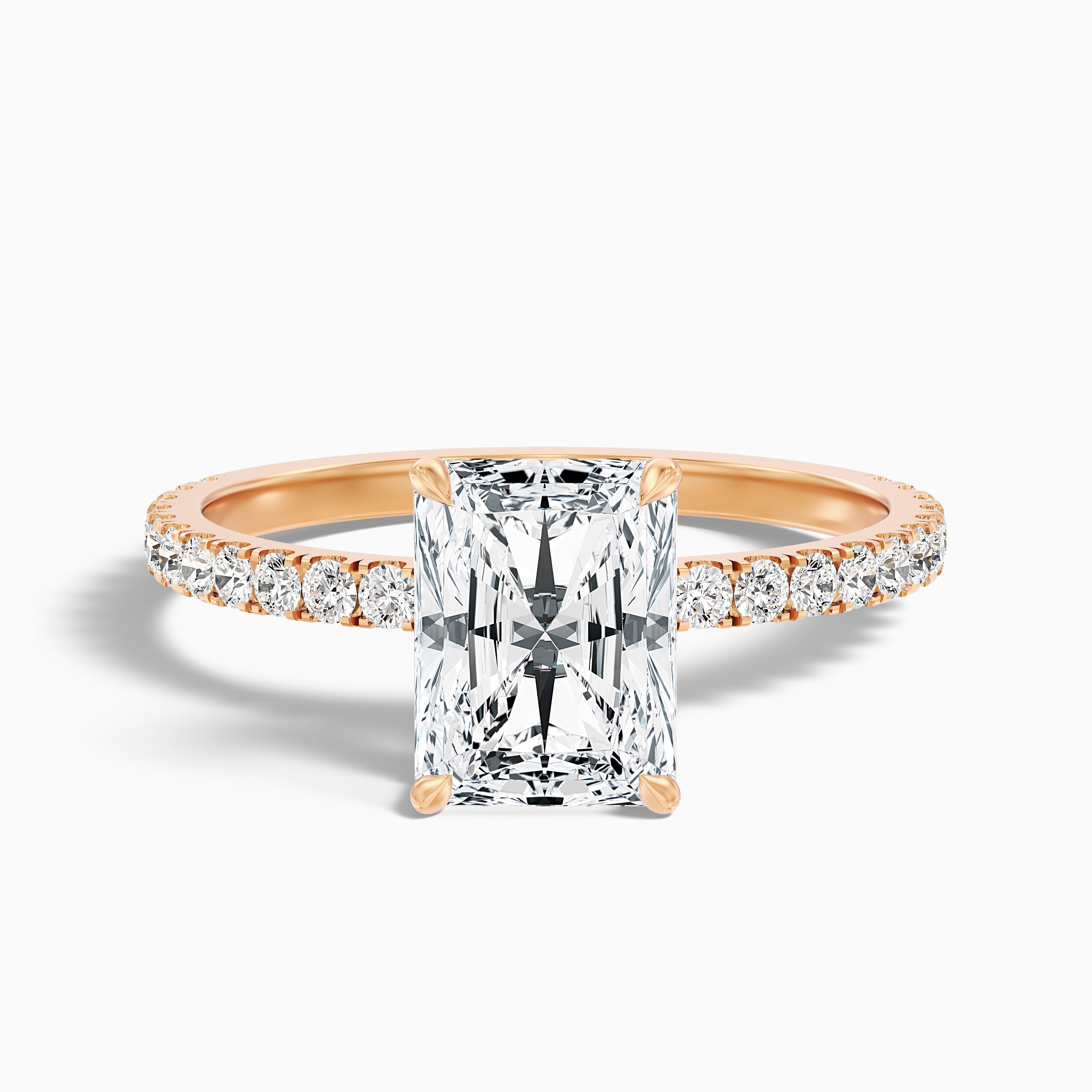 Darcy 3.5 Carat Radiant Cut Hidden Halo Moissanite Engagement Ring in 10k White Gold