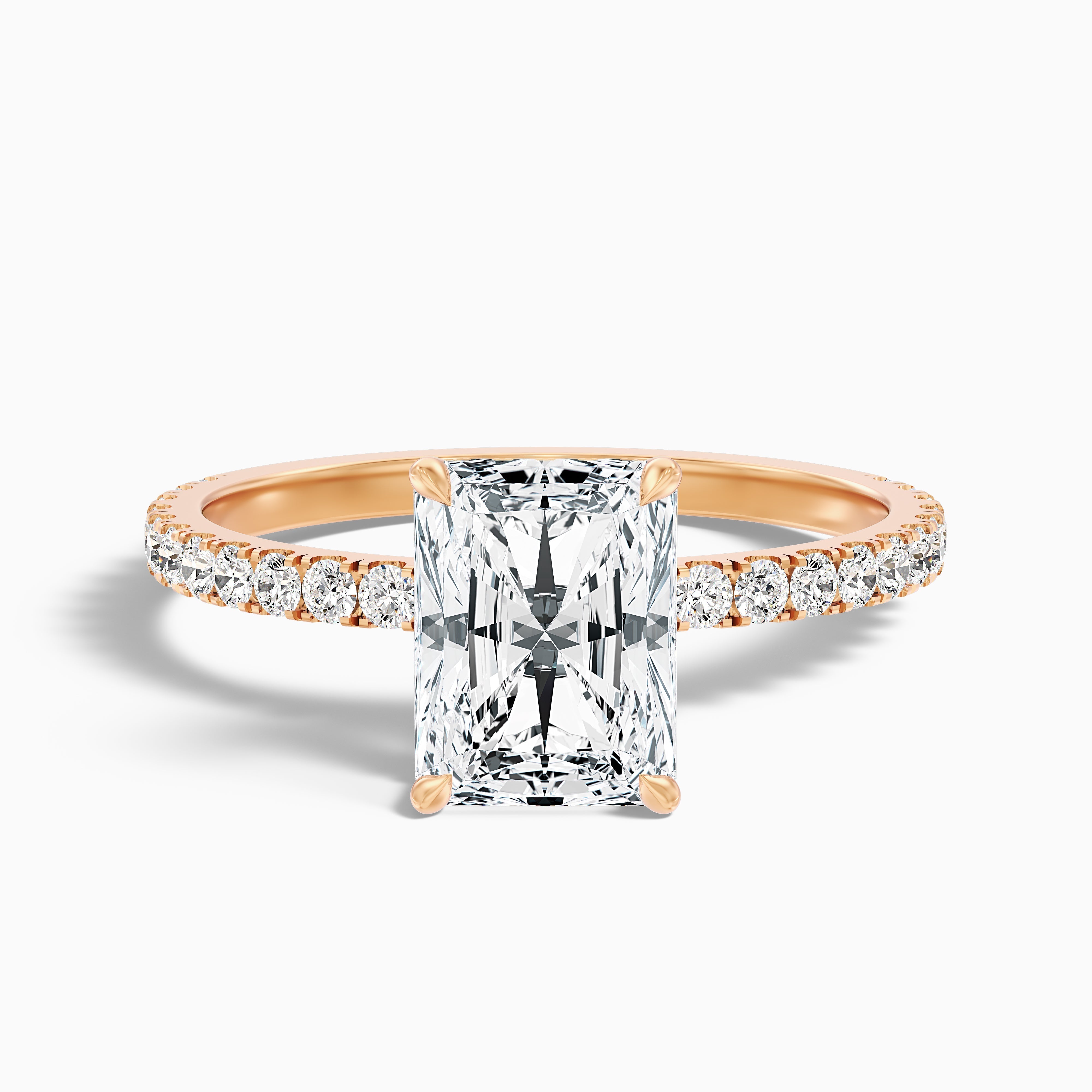 Casey 1.5 Carat Radiant Cut Hidden Halo Pave Lab Grown Diamond Ring in 925 Sterling Silver