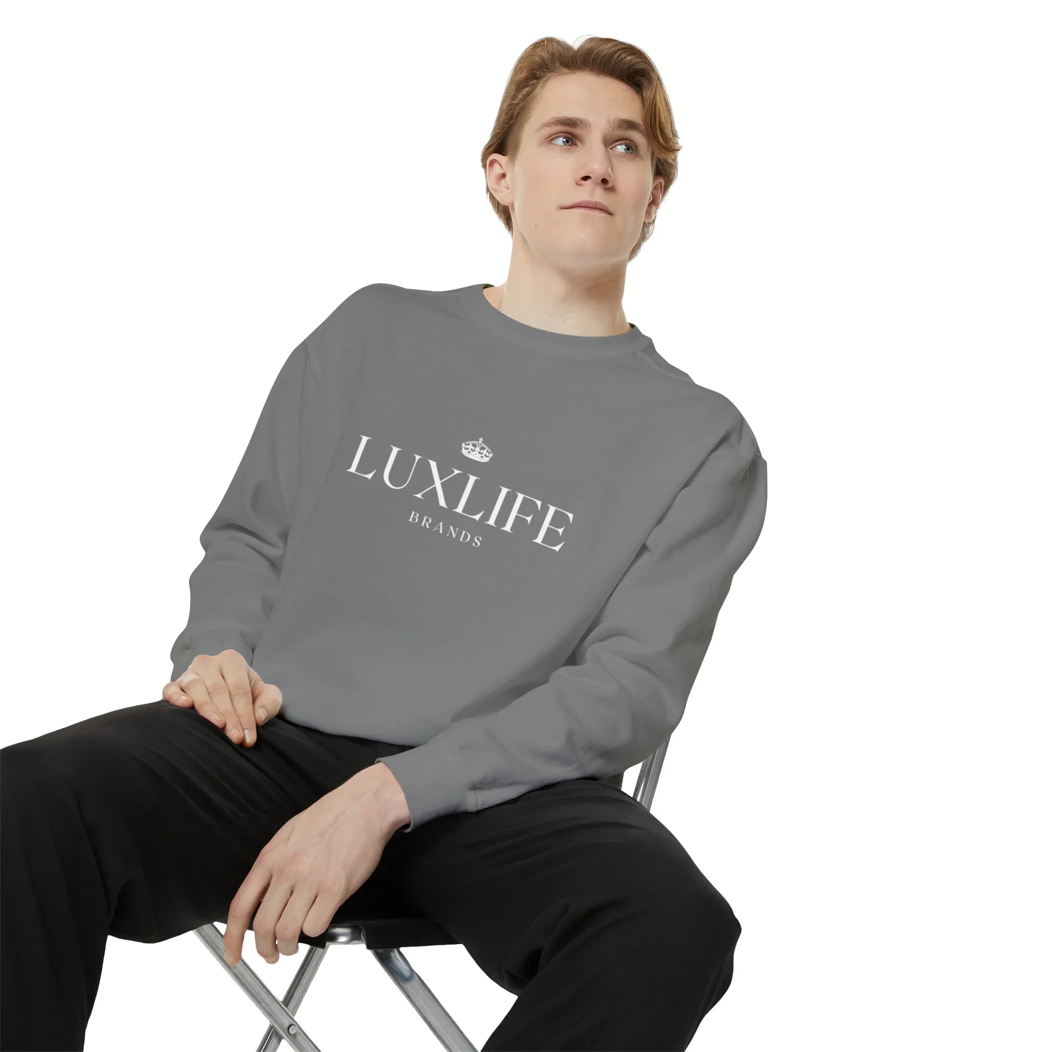 Luxlife Brands Garment-Dyed Sweatshirt Printify