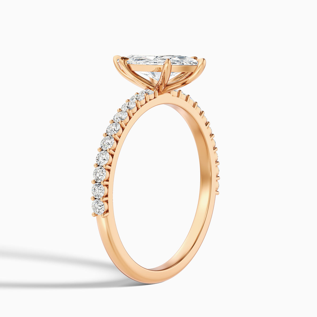 Naomi 2 Carat Marquise Side Stone Moissanite Engagement Ring in 14k Yellow Gold