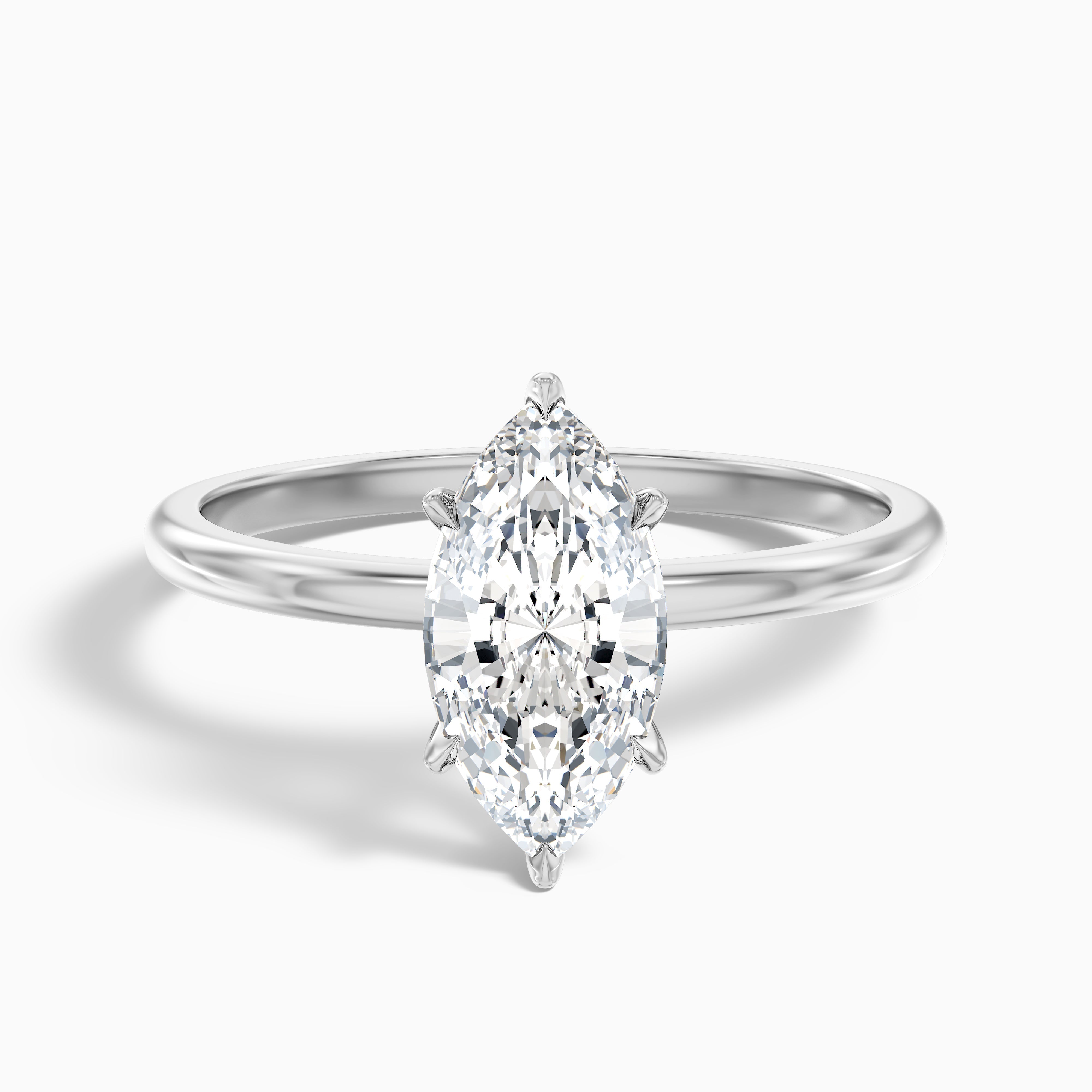 Quinn 5 Carat Marquise Cut Solitaire Moissanite Engagement Ring in 14k Yellow Gold
