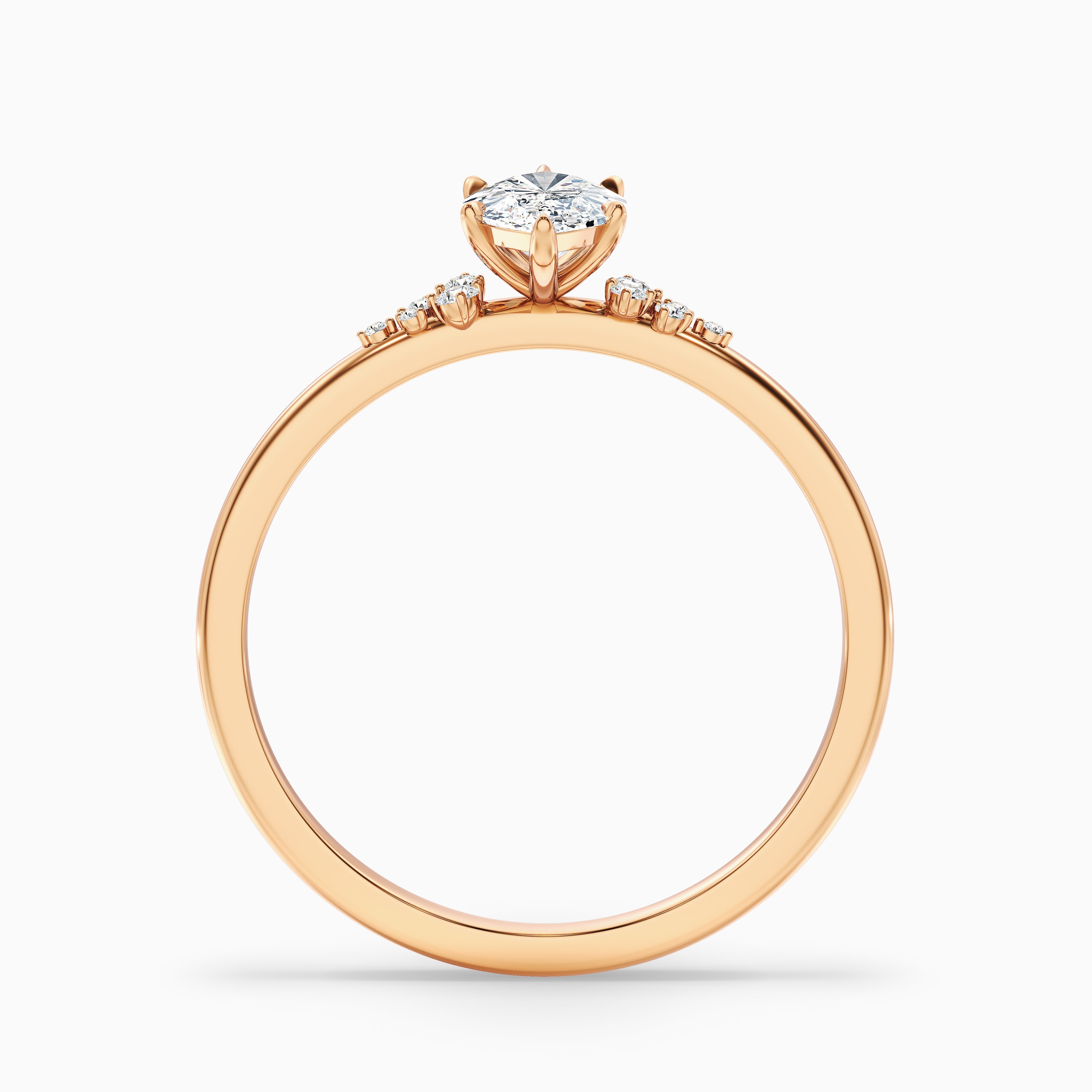 Kyla 2.5 Carat Marquise Cut Side Stone Lab Grown Diamond Ring in 14k Yellow Gold
