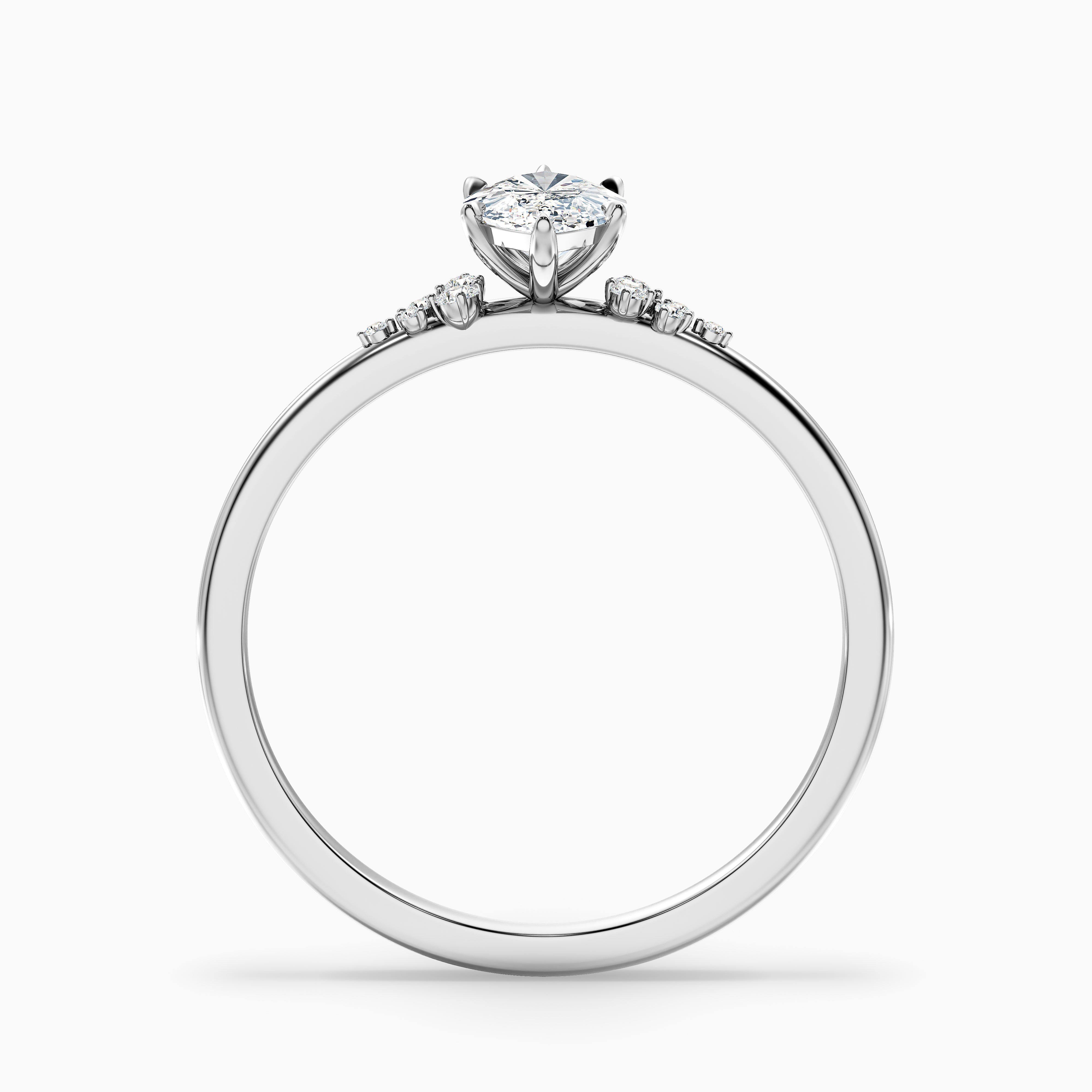 Kyla 2.5 Carat Marquise Cut Side Stone Lab Grown Diamond Ring in 14k Yellow Gold