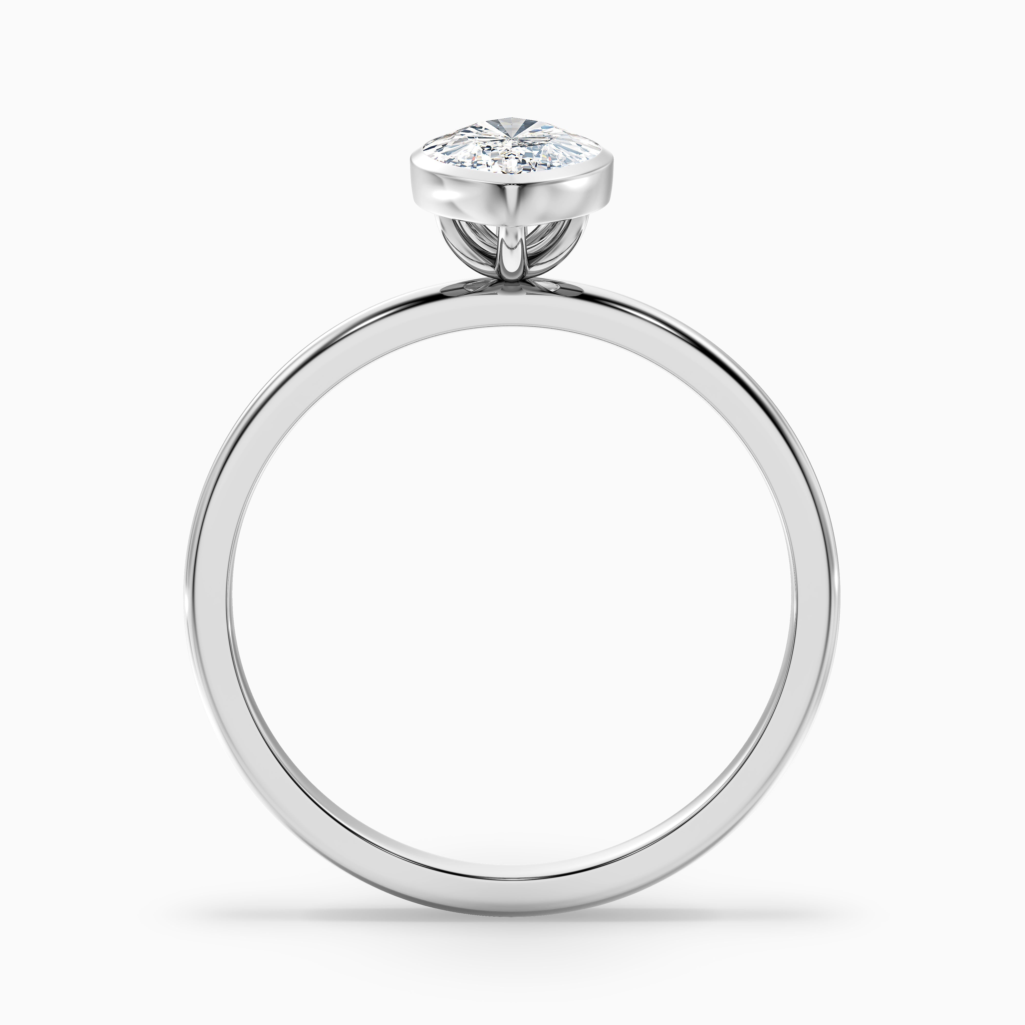 Leah 2 Carat Marquise Cut Bezel Set Lab Grown Diamond Ring in 18k Yellow Gold