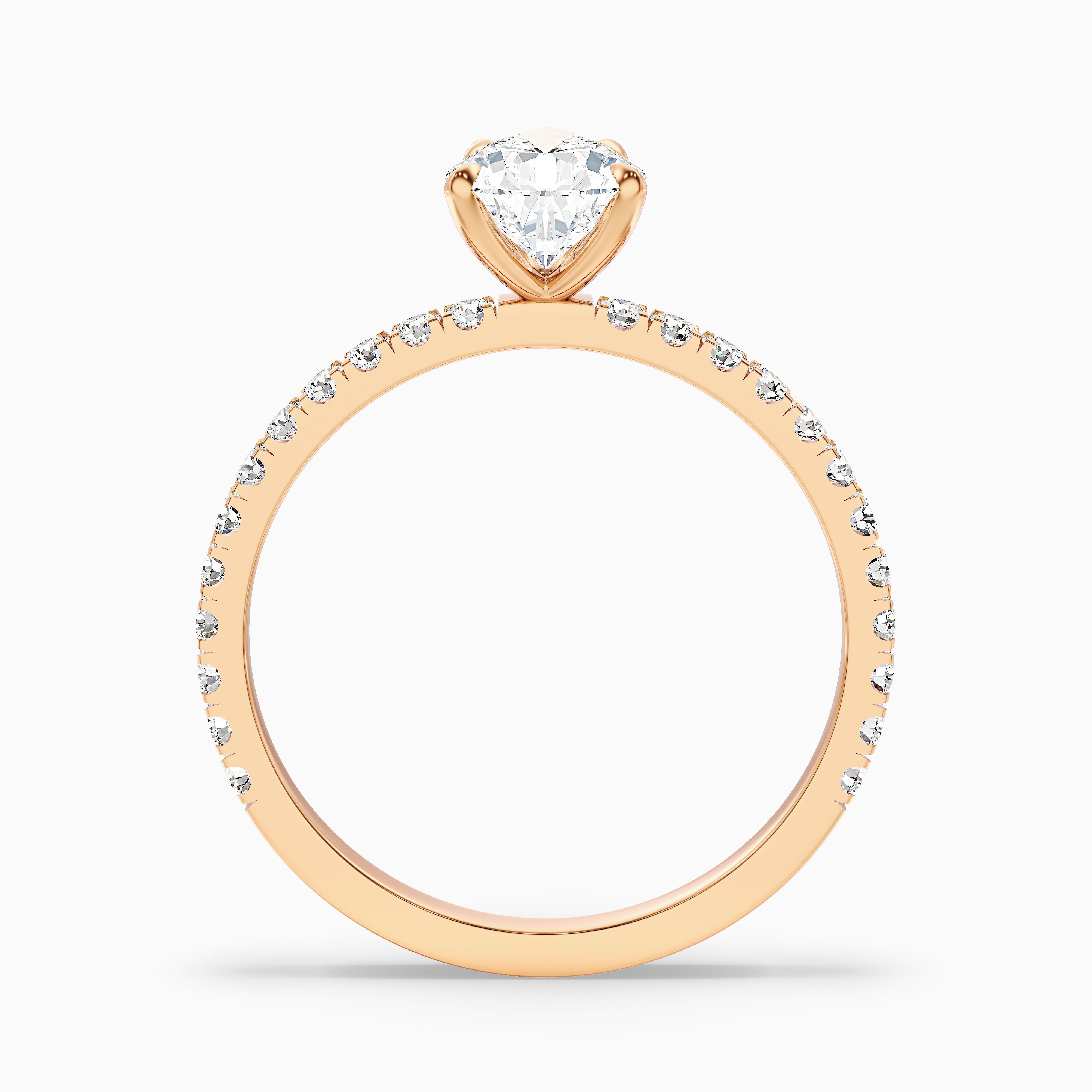 Vera 3 Carat Pear Cut Side Stone Pave Lab Grown Diamond Ring in 14k White Gold