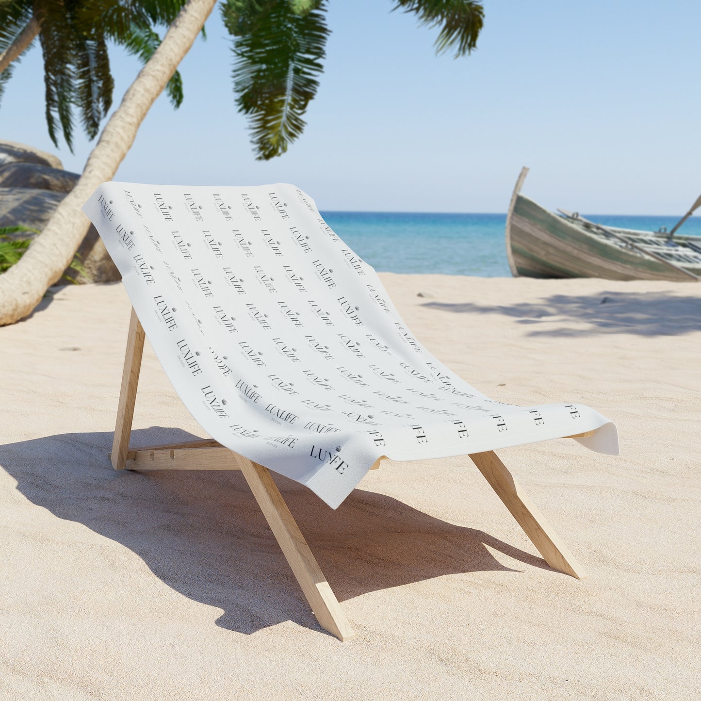 Luxlife Brands B&W Pattern Beach Towel Printify