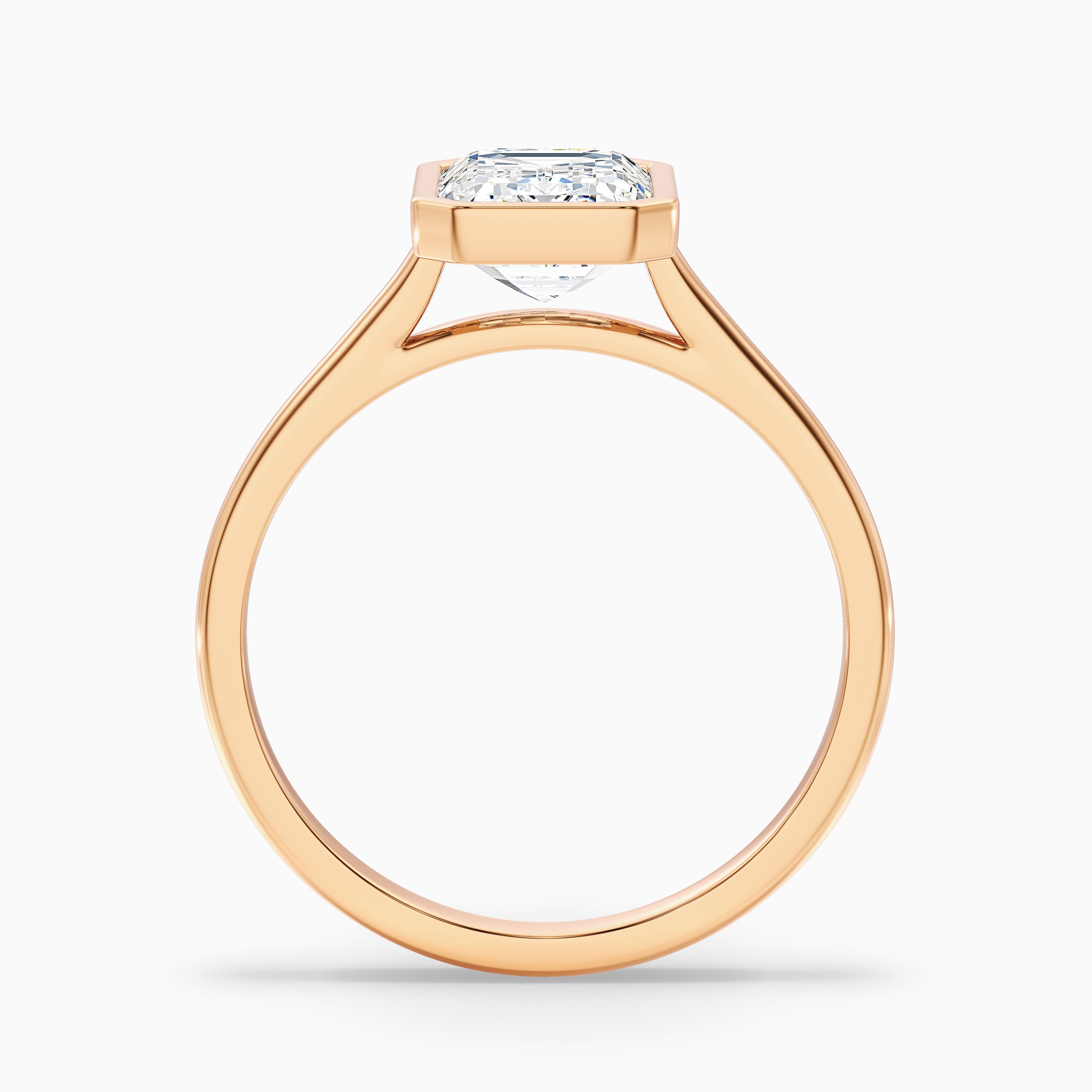 Eryn 1.5 Carat Emerald Cut Bezel Set Lab Grown Diamond Ring in 14k Yellow Gold