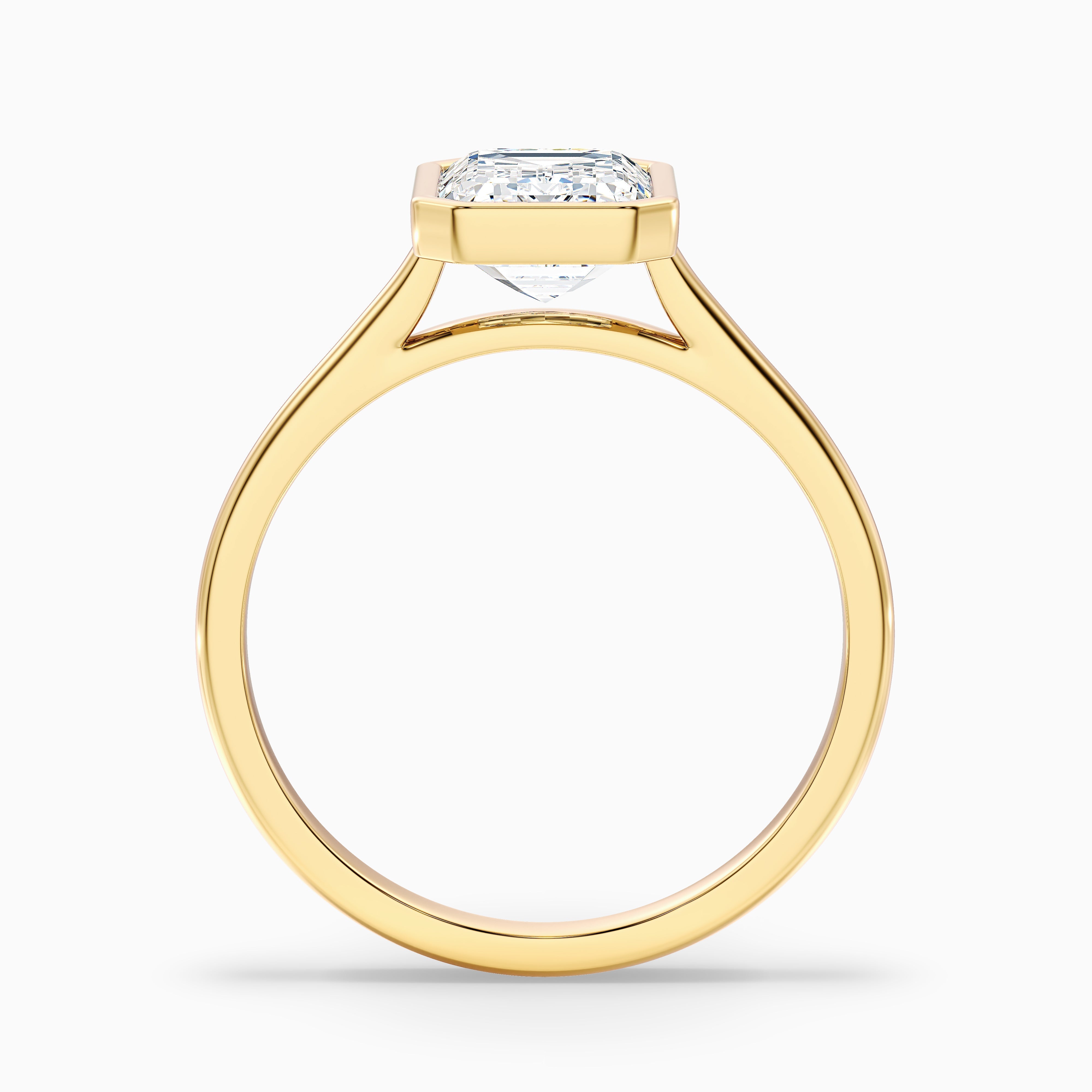 Eryn 1.5 Carat Emerald Cut Bezel Set Lab Grown Diamond Ring in 14k Yellow Gold
