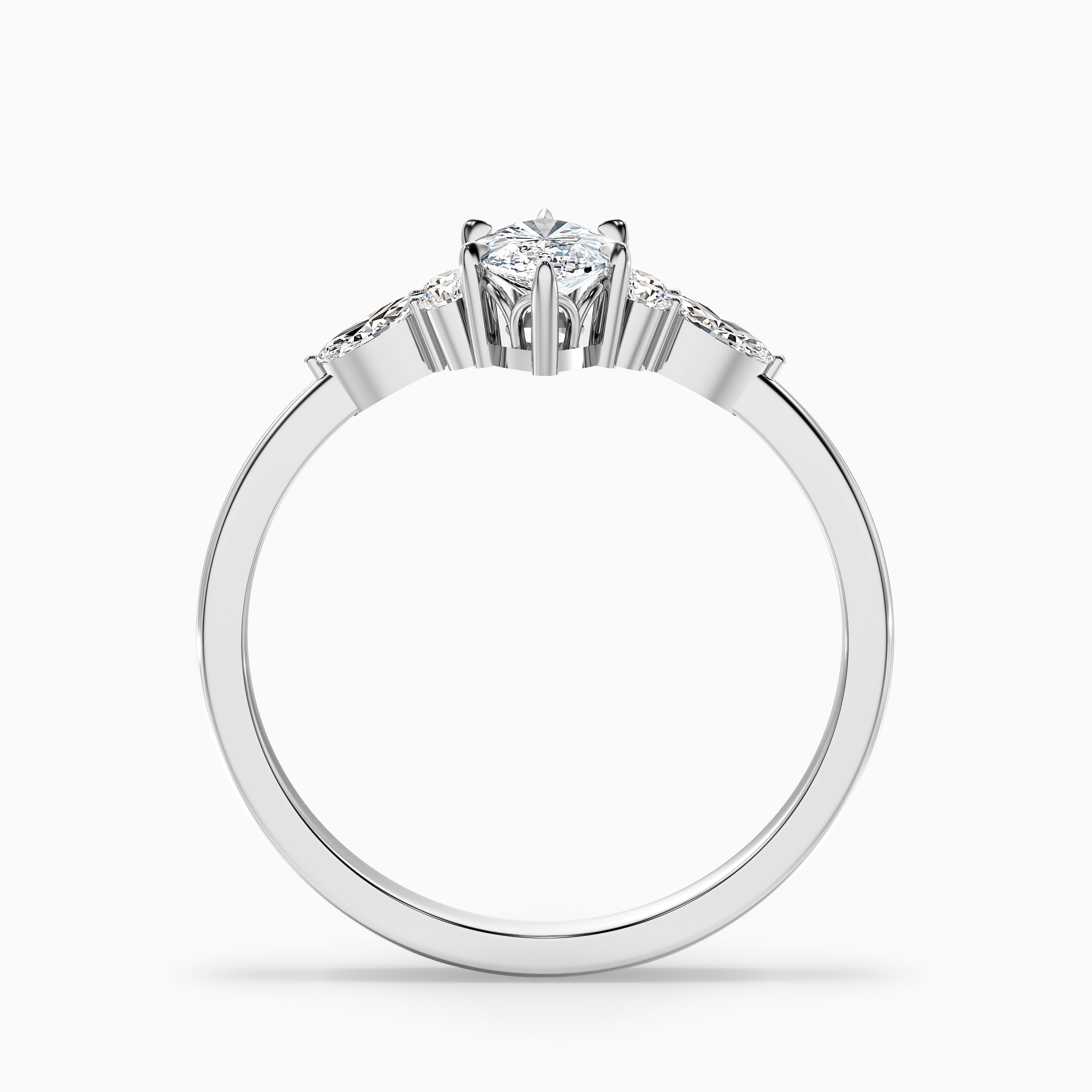 Chaya 3.5 Carat Marquise Cut Side Stone Lab Grown Diamond Ring in 14k Yellow Gold