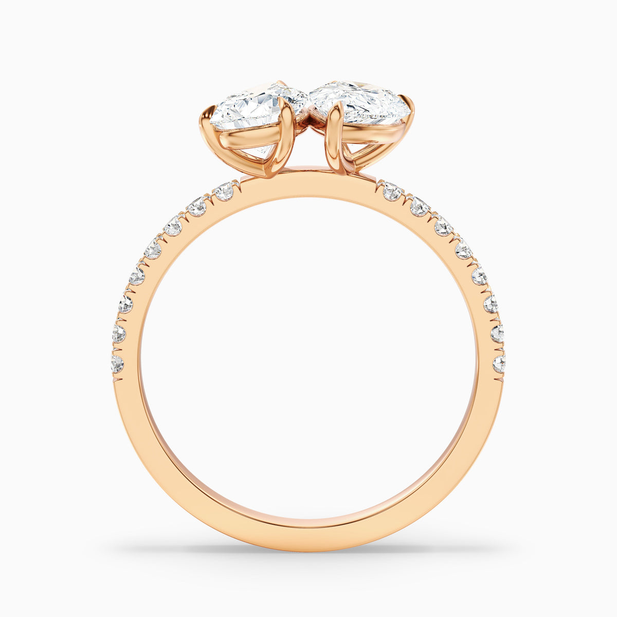 Anahi Toi Et Moi Pave Ring in 14k White Gold With Both Pear Two Stone Lab Grown Diamond (3.5 Ct. Tw.)