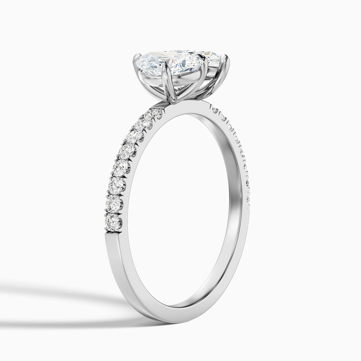 Anahi Toi Et Moi Pave Ring in 14k White Gold With Both Pear Two Stone Lab Grown Diamond (3.5 Ct. Tw.)