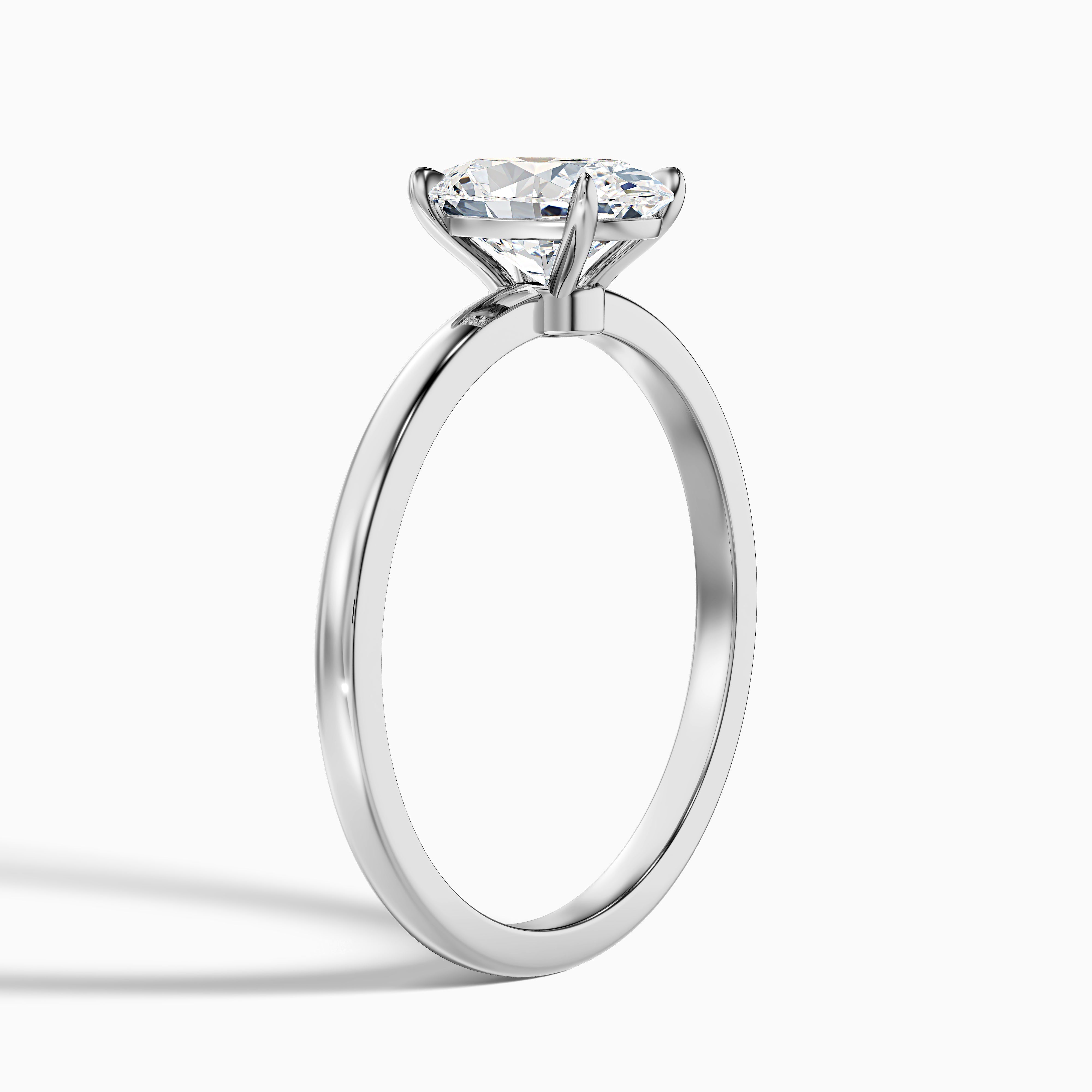Kaley 2 Carat Oval Cut Low Profile Solitaire Lab Grown Diamond Ring in 18k Yellow Gold