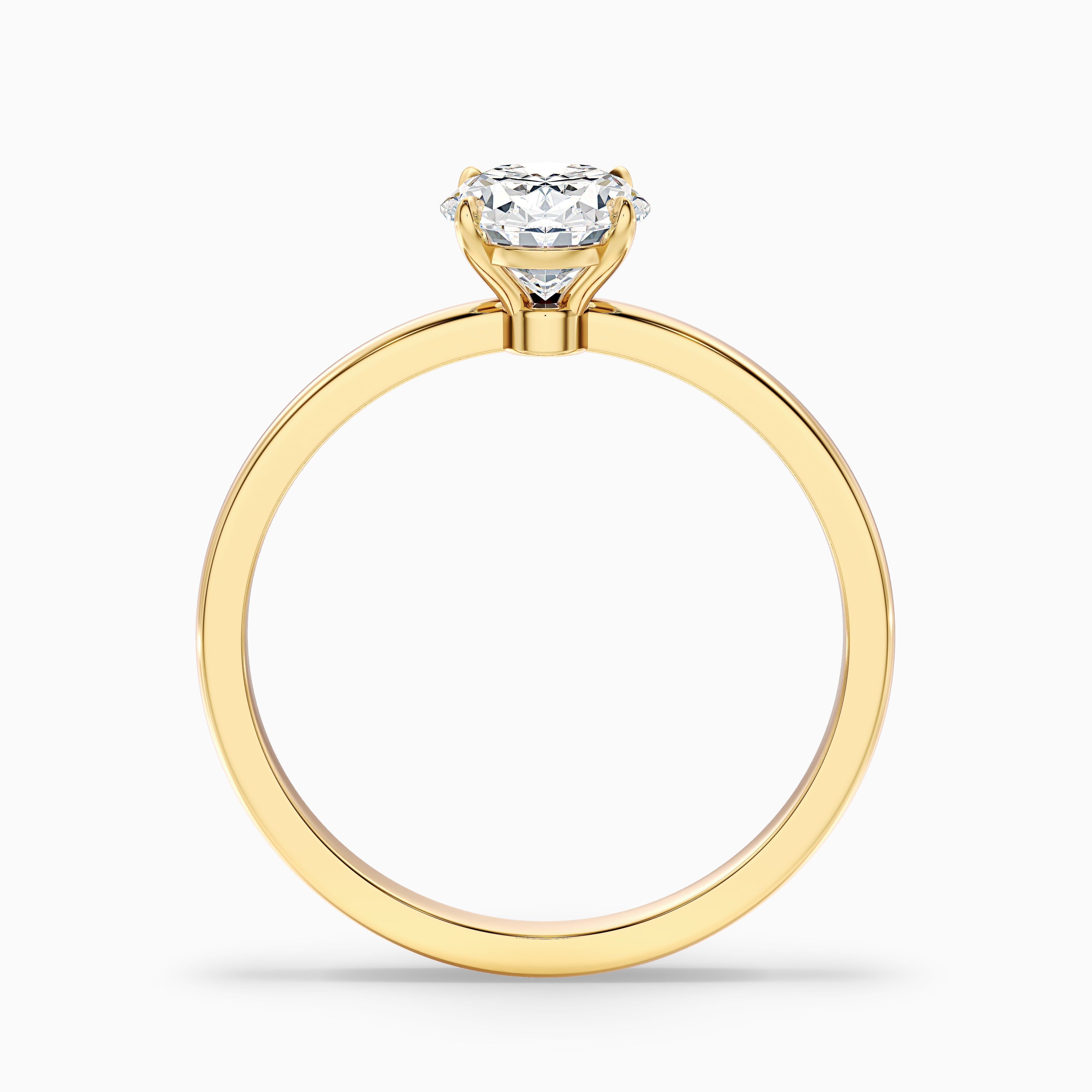 Kaley 1.5 Carat Oval Cut Low Profile Solitaire Lab Grown Diamond Ring in 10k White Gold