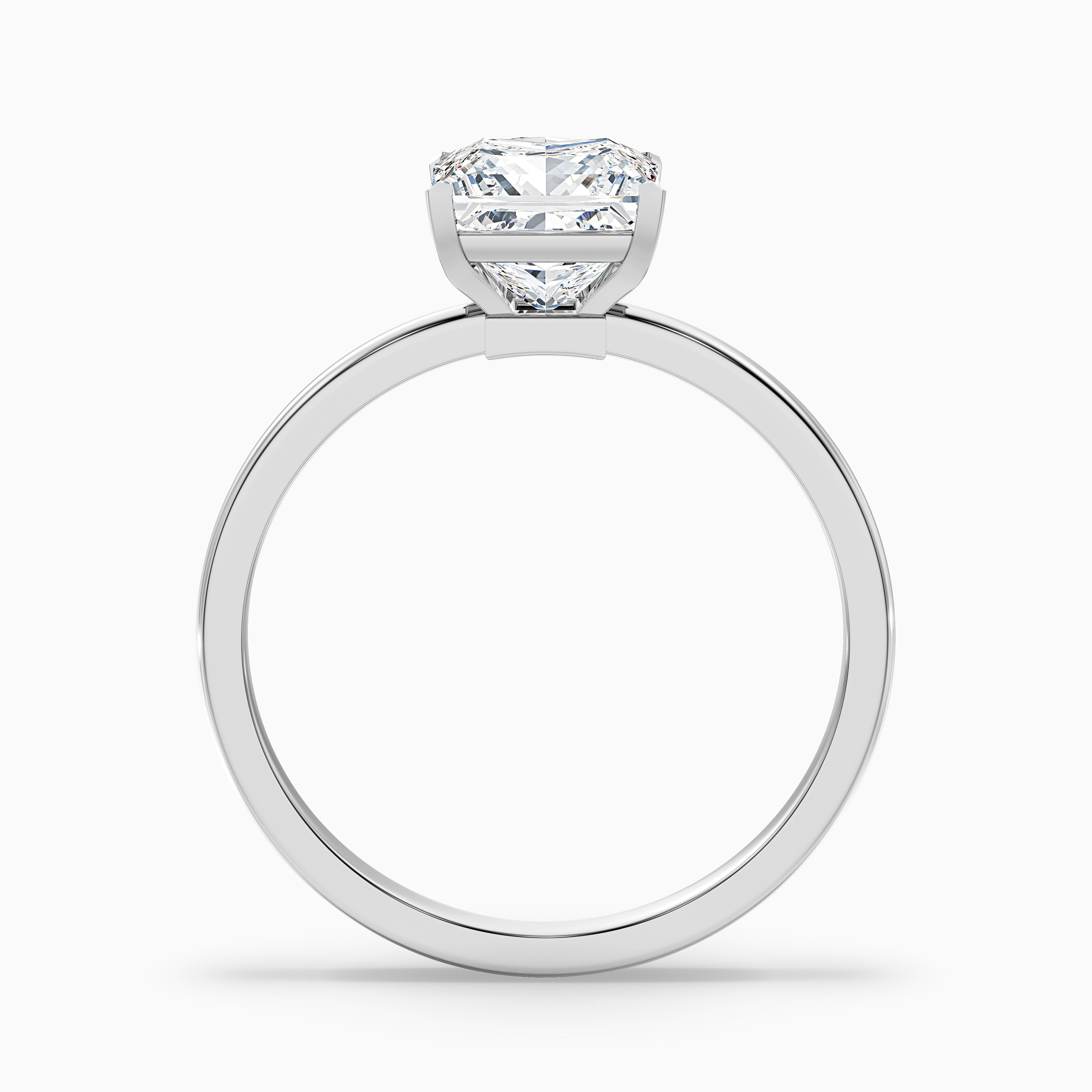 Nasya 2 Carat Princess Cut Low Profile Solitaire Lab Grown Diamond Ring in 18k White Gold