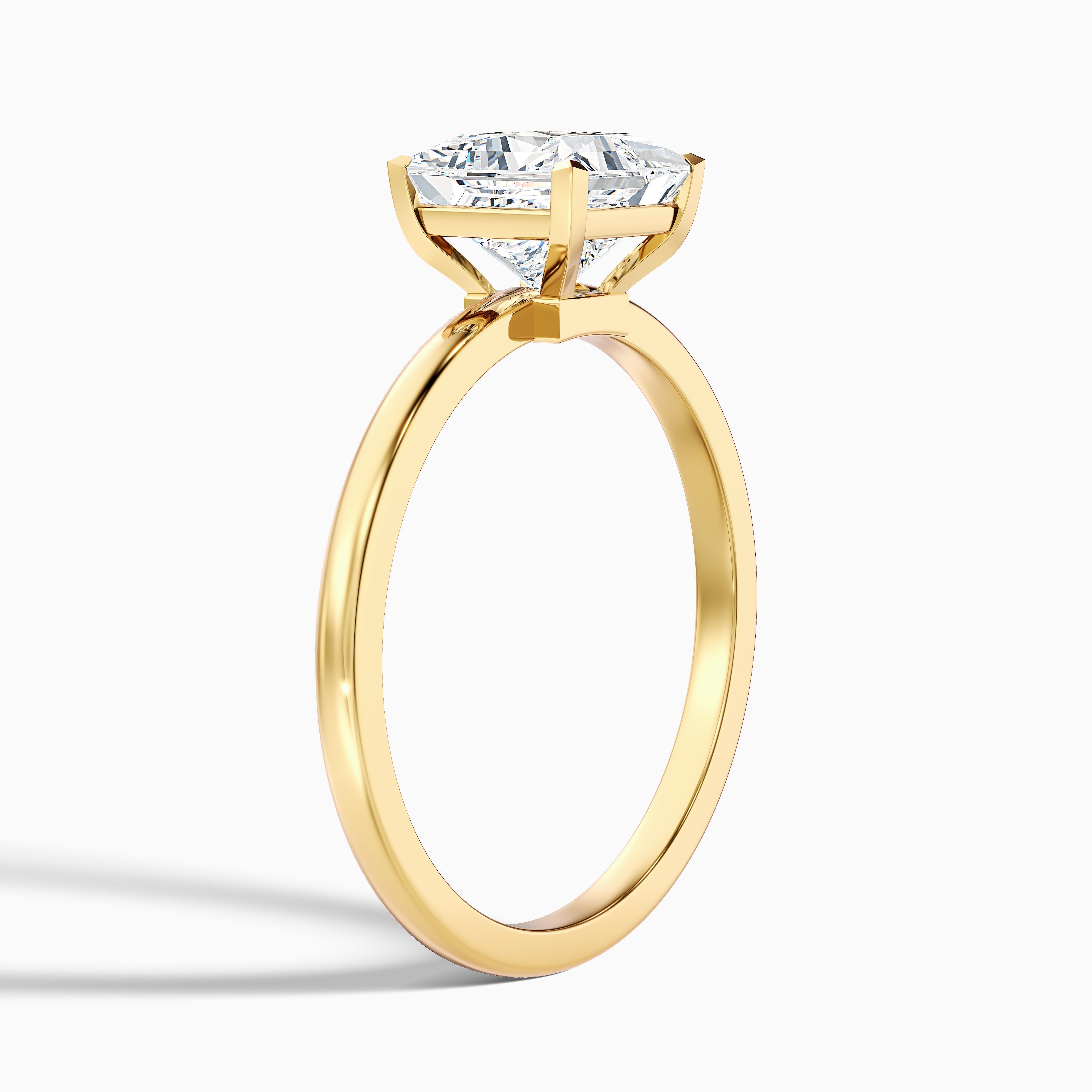 Nasya 2 Carat Princess Cut Low Profile Solitaire Lab Grown Diamond Ring in 18k White Gold