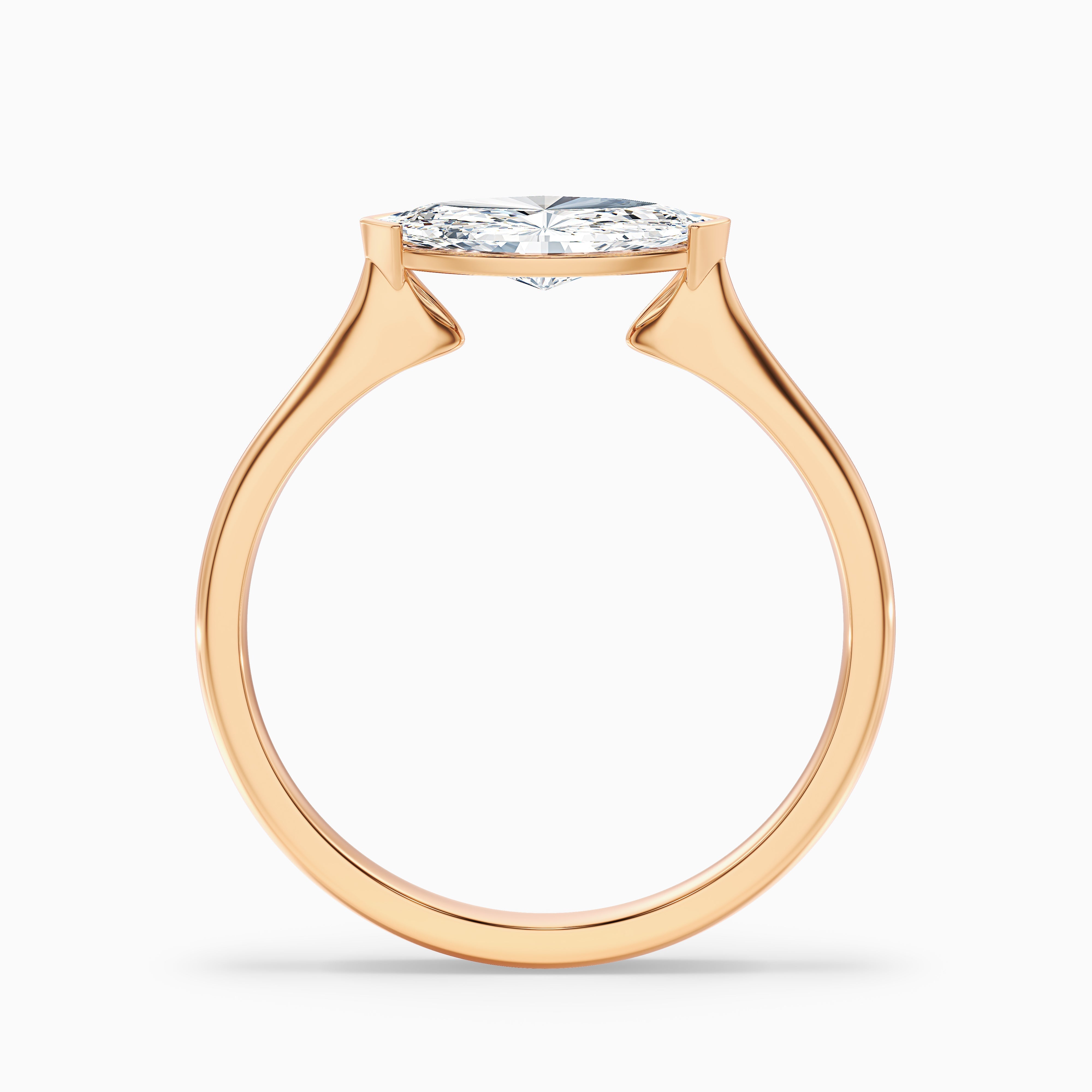 Blyth 4 Carat Marquise East West Moissanite Diamond Ring in 18k Yellow Gold