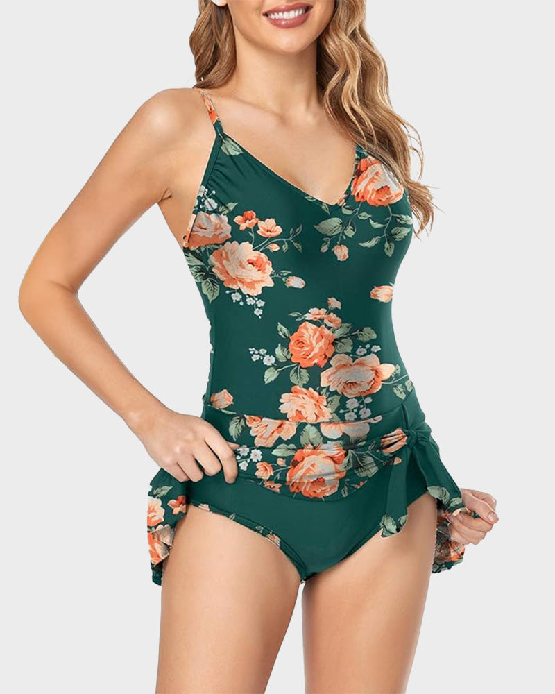 Women's Tummy Control Slim Fit Plus Size One Piece Swimsuit SheCurve
