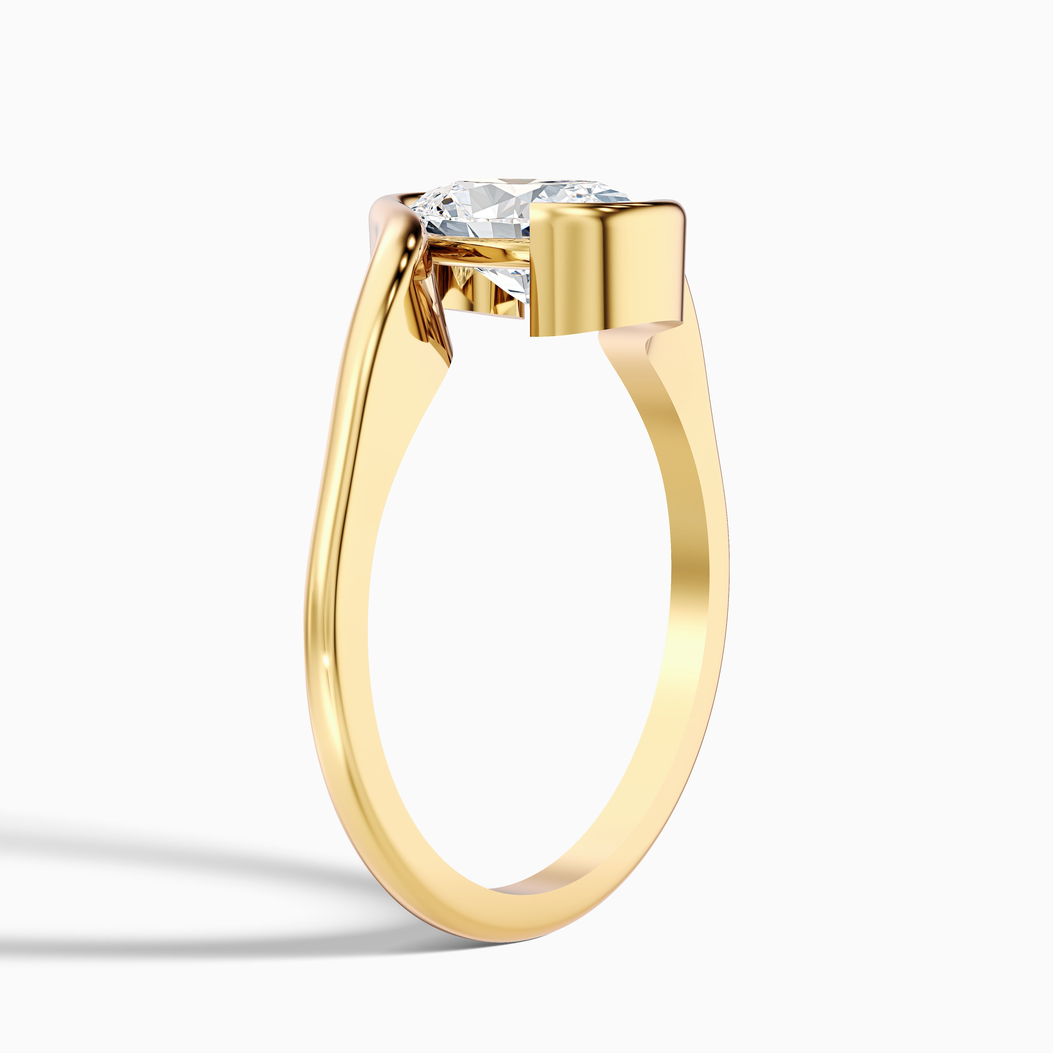 Gleny 1 Carat Oval Cut Bypass Lab Grown Diamond Engagement Ring in 10k Yellow Gold