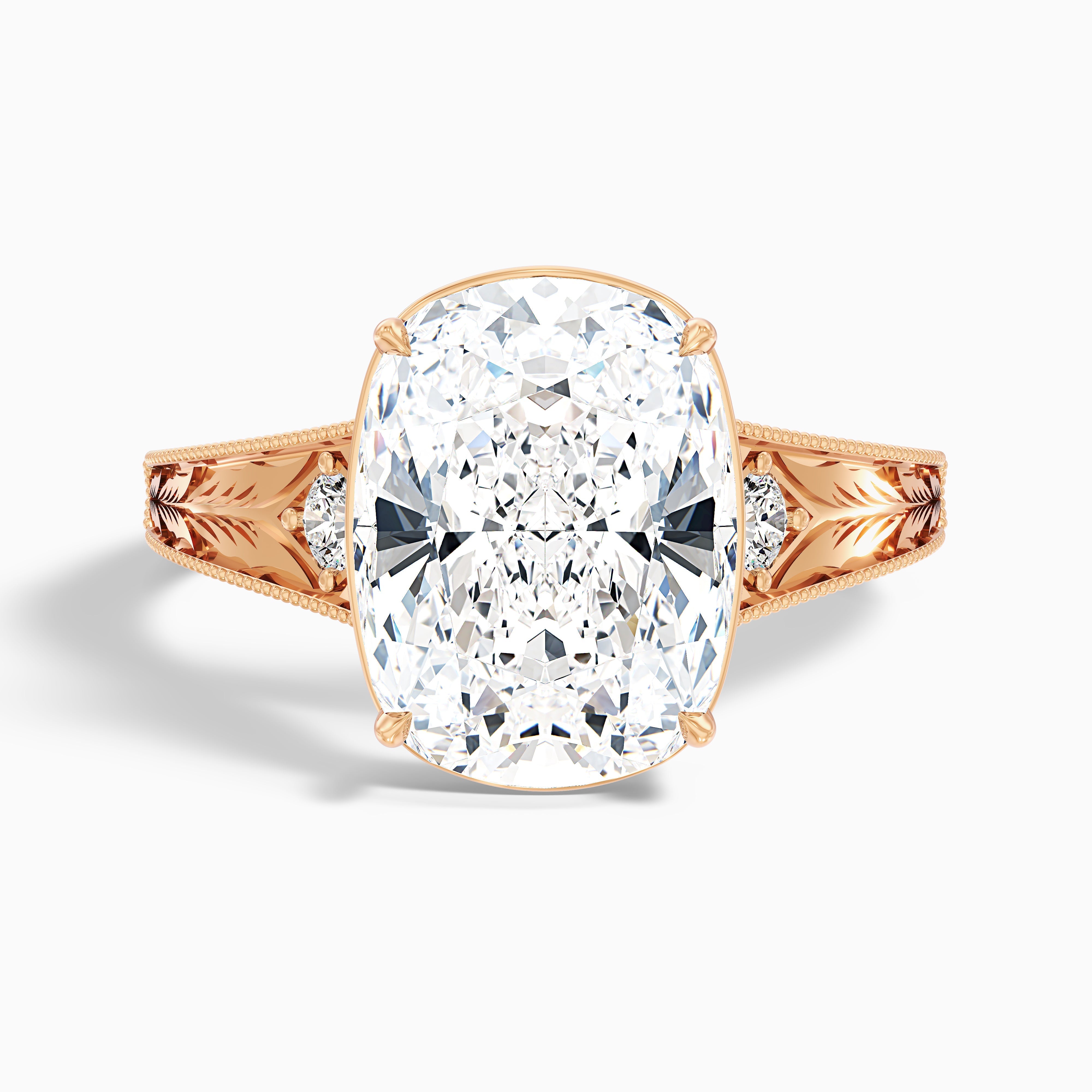 Taylor 1.5 Carat Elongated Old Mine Cushion Cut Moissanite Diamond Ring in 10k White Gold
