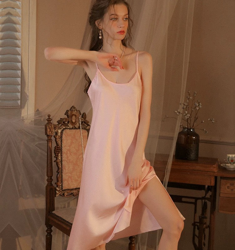 Silky Elegant Night Dress Slips Multicolors - Knee Lengh SelenaHuanStudio