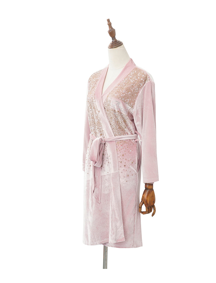 Luxurious Rhinestone Satin Custom Bridal and Bridesmaid Robe – Sparkling Elegance for Weddings SelenaHuanStudio