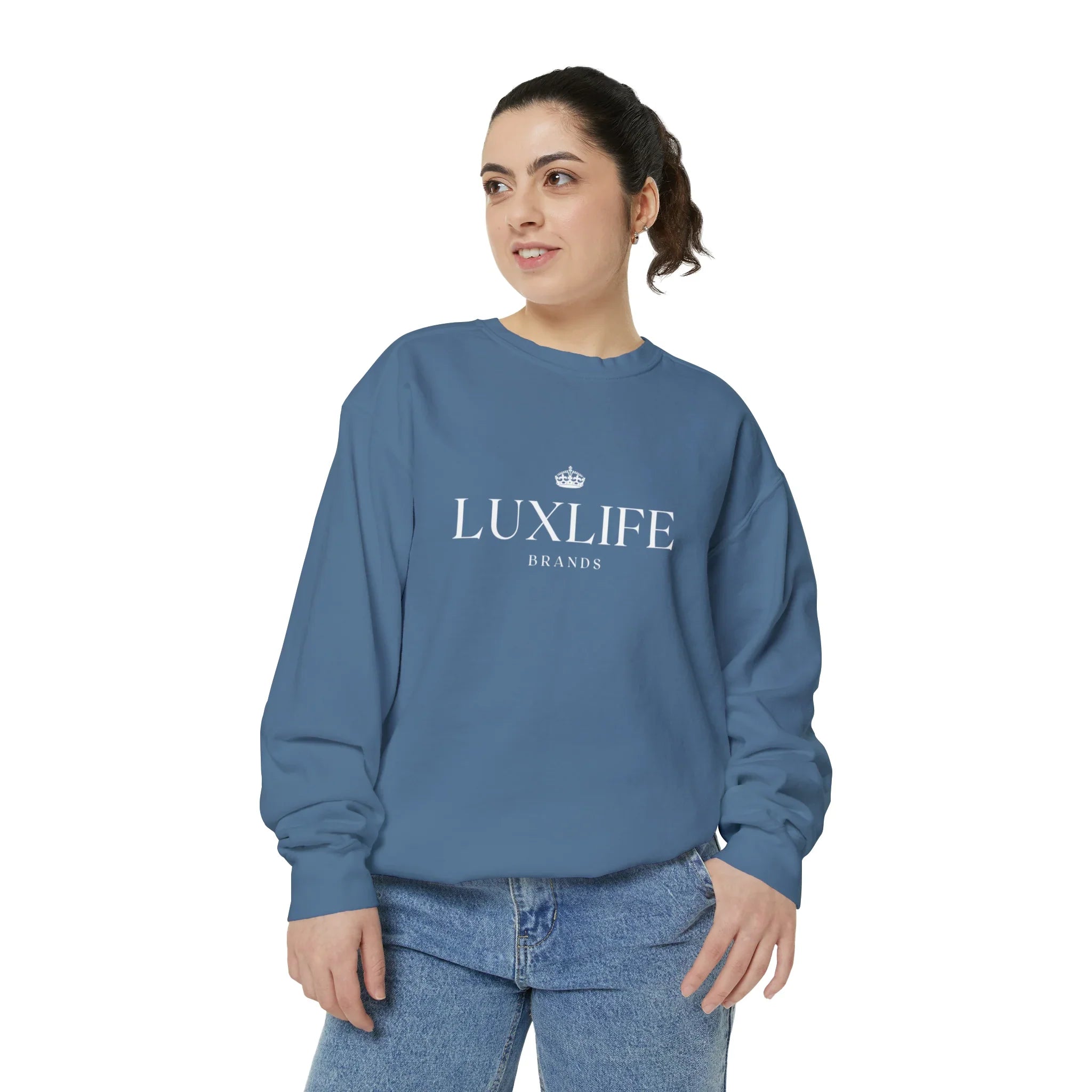 Luxlife Brands Garment-Dyed Sweatshirt Printify