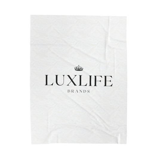 Luxlife Brands White Velveteen Plush Blanket