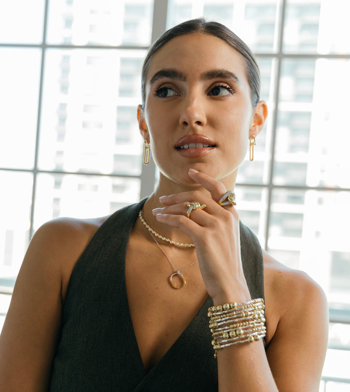 Two Tone Eternity Necklace