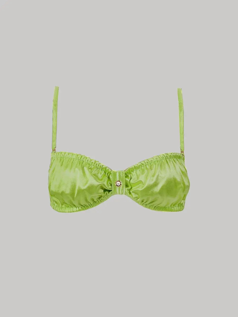 Luna Ruched Bikini Top in Chartreuse