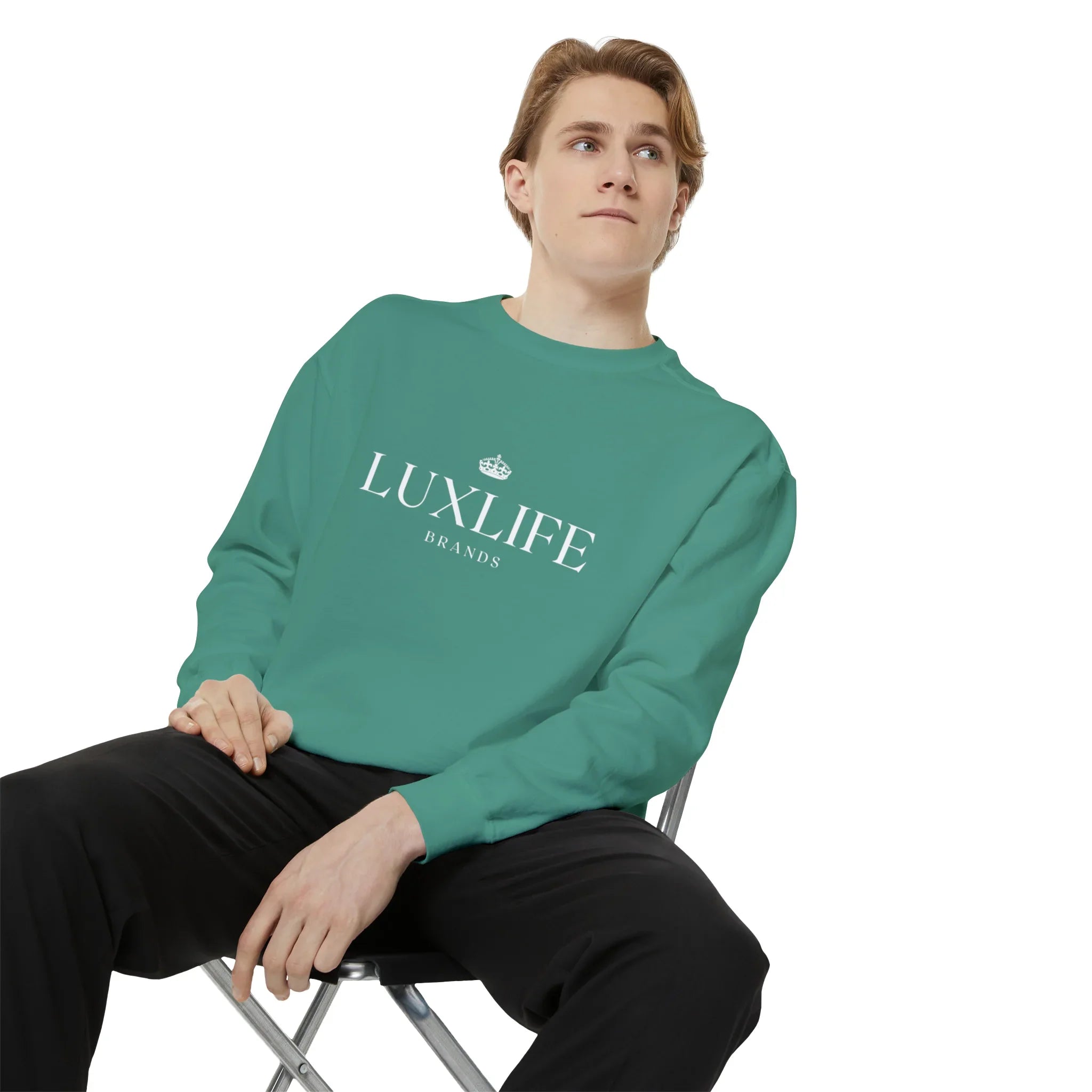 Luxlife Brands Garment-Dyed Sweatshirt Printify