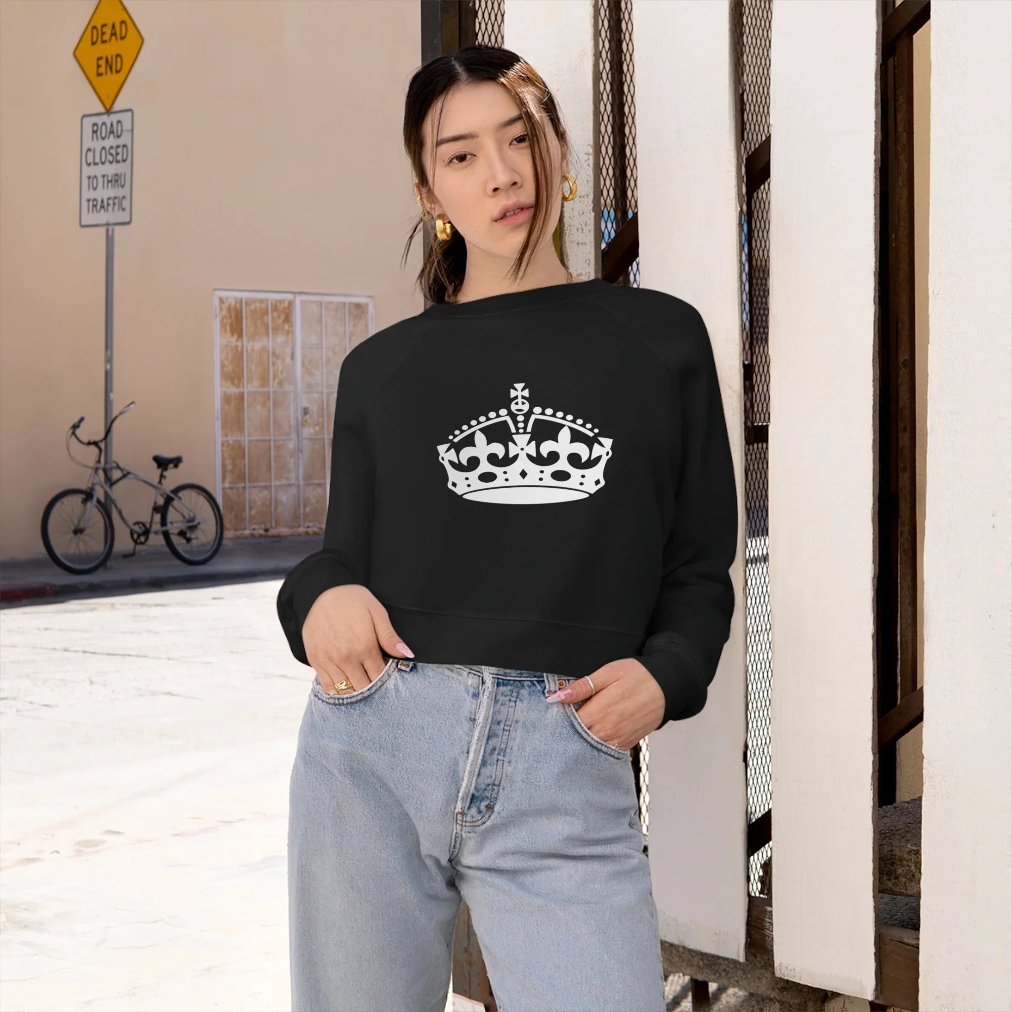 Women's Lux Cropped Fleece Pullover Printify