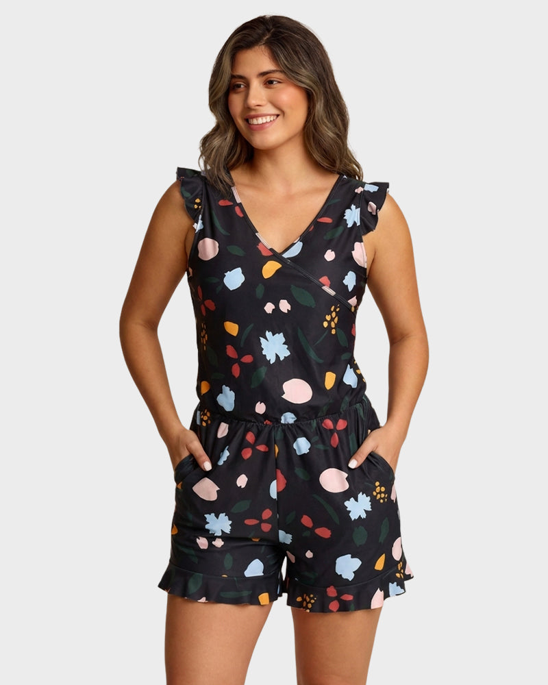 Built-in Bra Swim Romper SheCurve