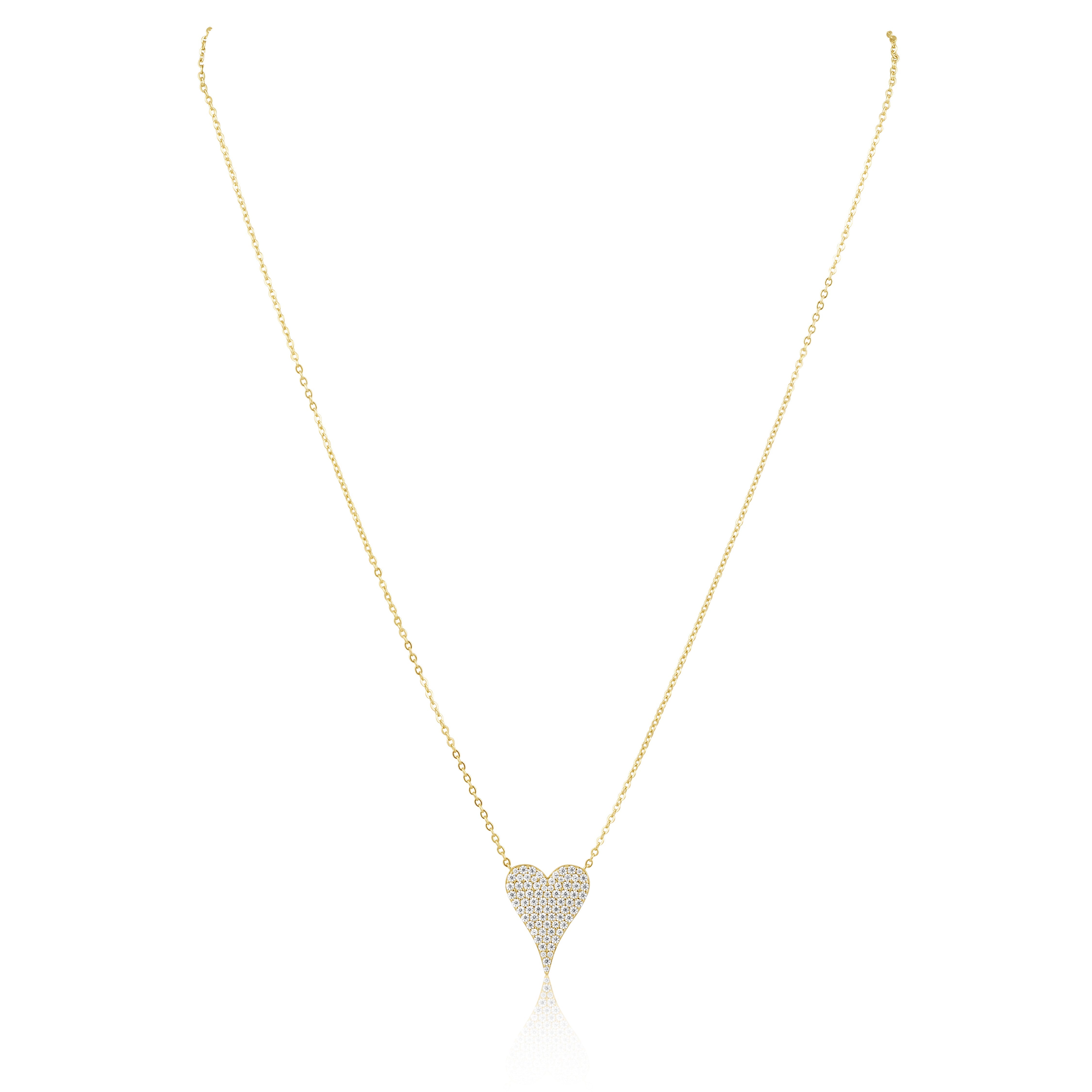 Sara Pave Heart Necklace