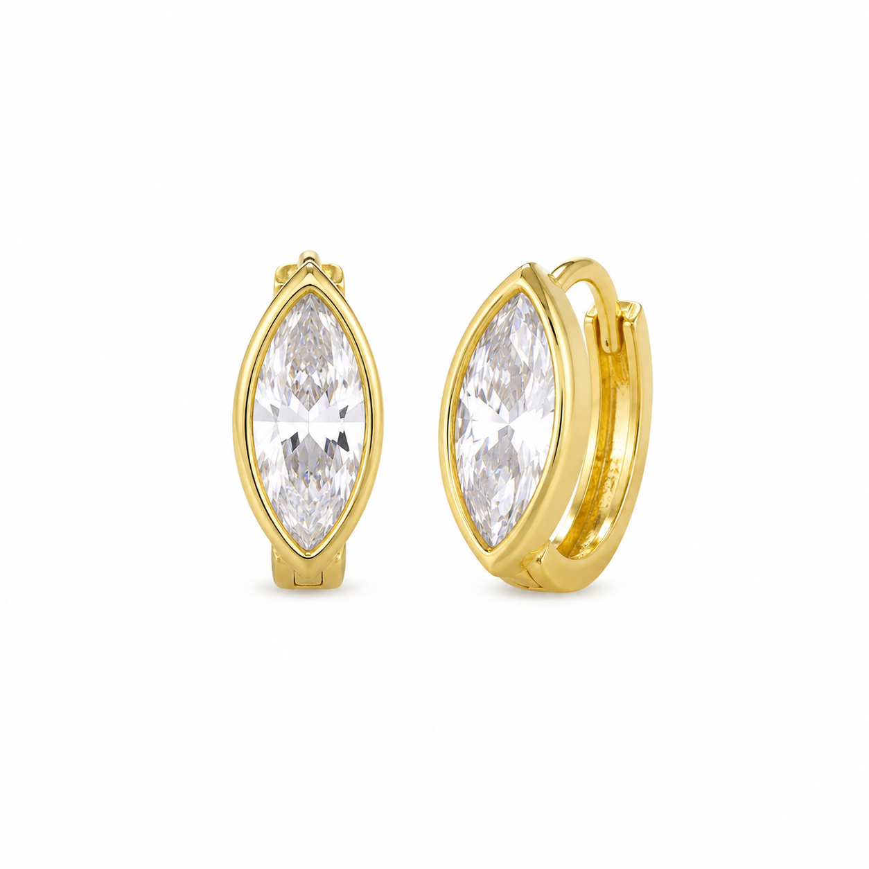 Marquise Bezel Mini Hoop