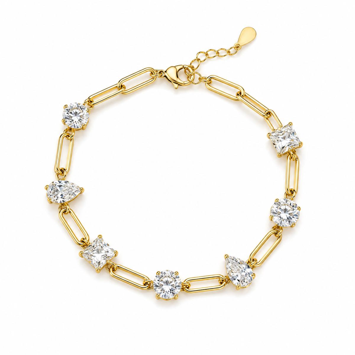 Sophia Cz Paperclip Bracelet