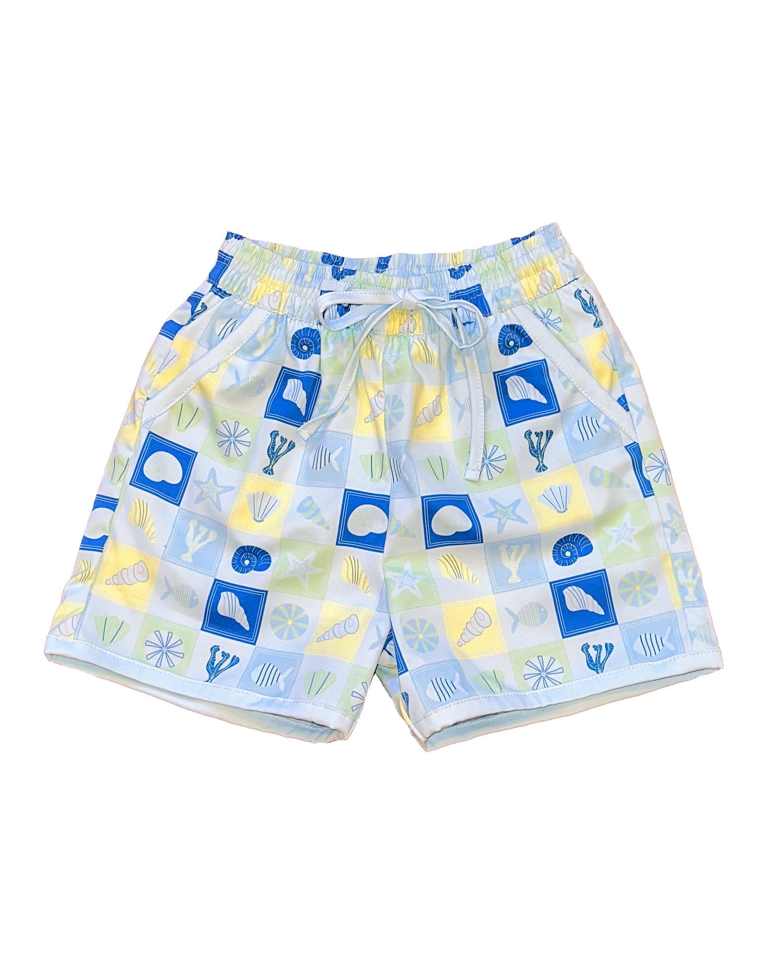 Coastal Stamps in Pastel Swim Trunks- FINAL SALE Smockingbird