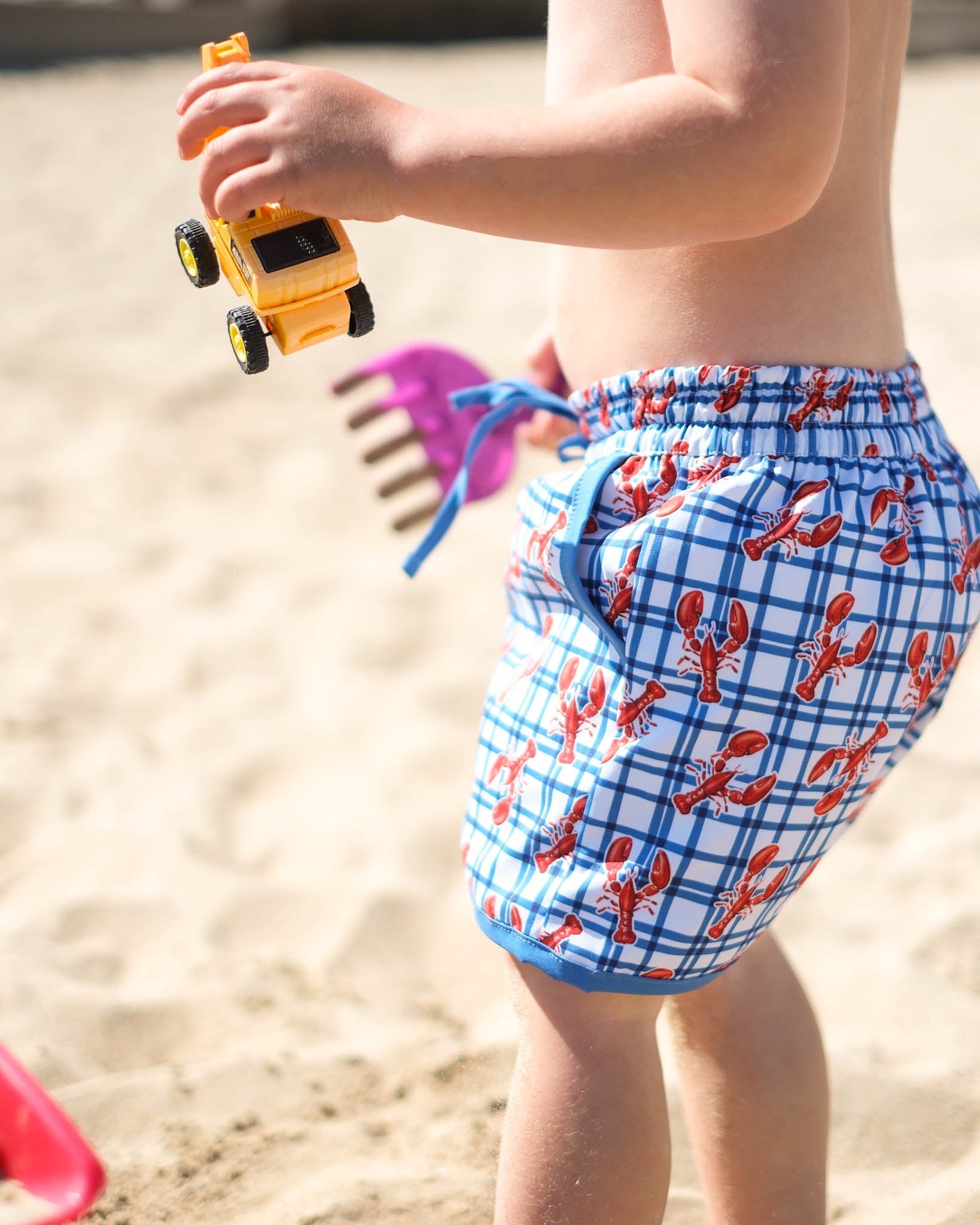 Red as a Lobster Swim Trunks- FINAL SALE Smockingbird