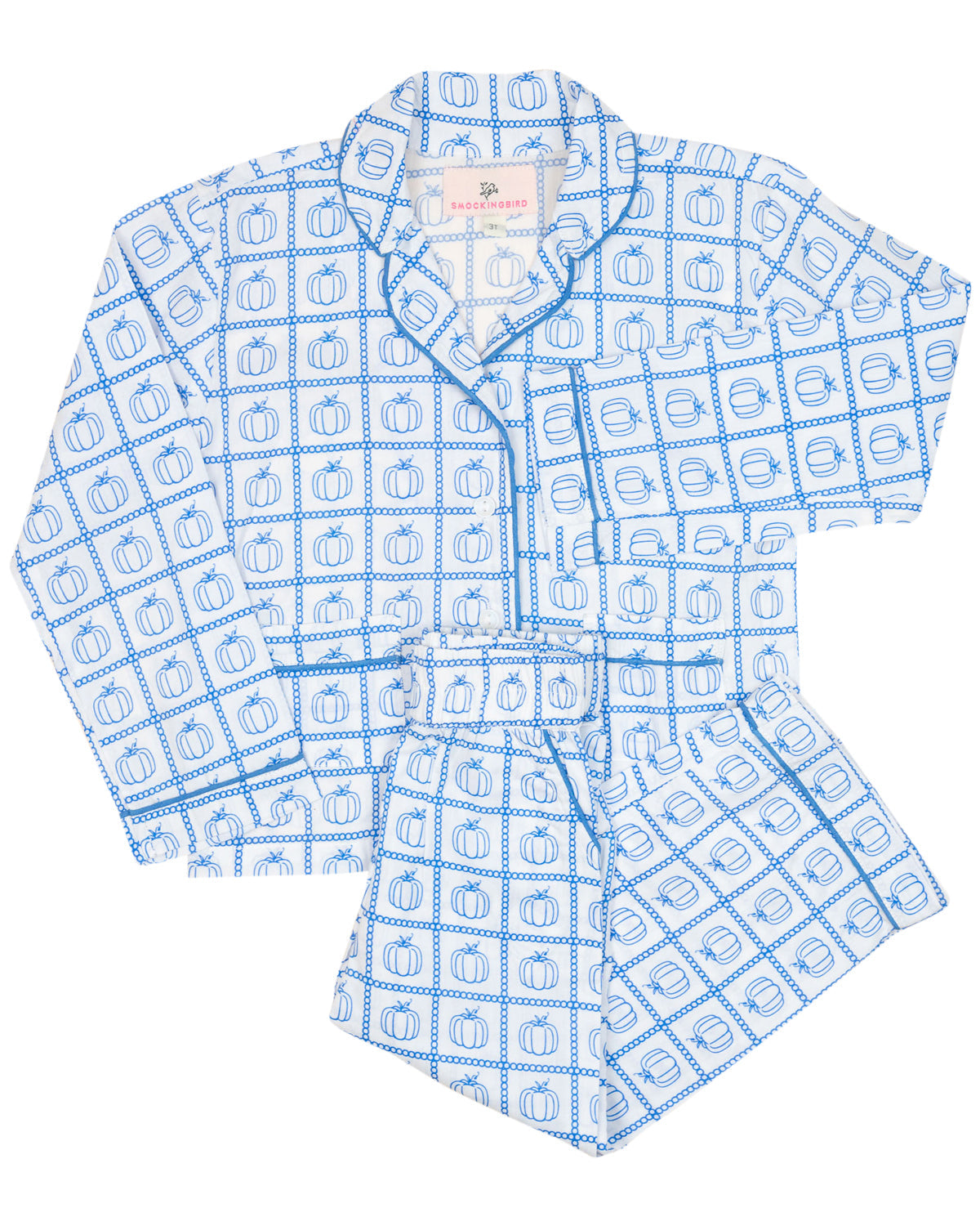 Blue Pumpkin Check Print Pajama Set- FINAL SALE Smockingbird