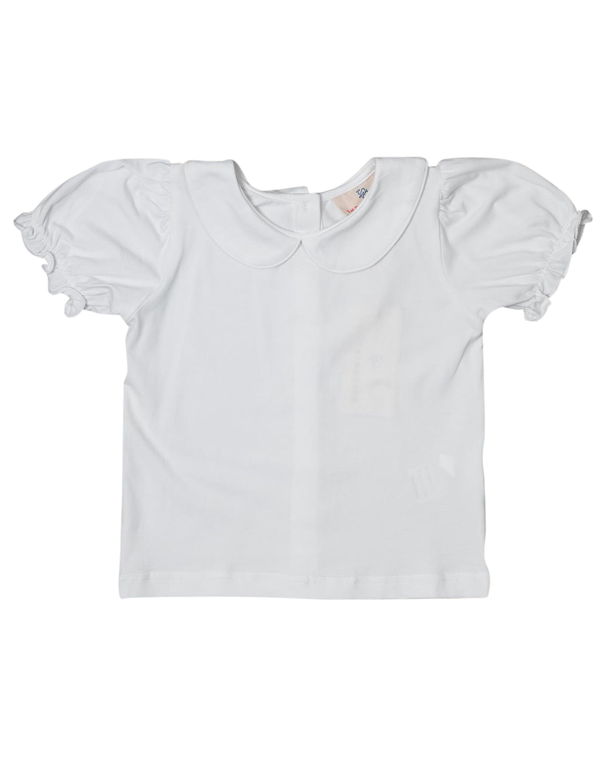 White Knit Girls Short Sleeve Shirt Smockingbird