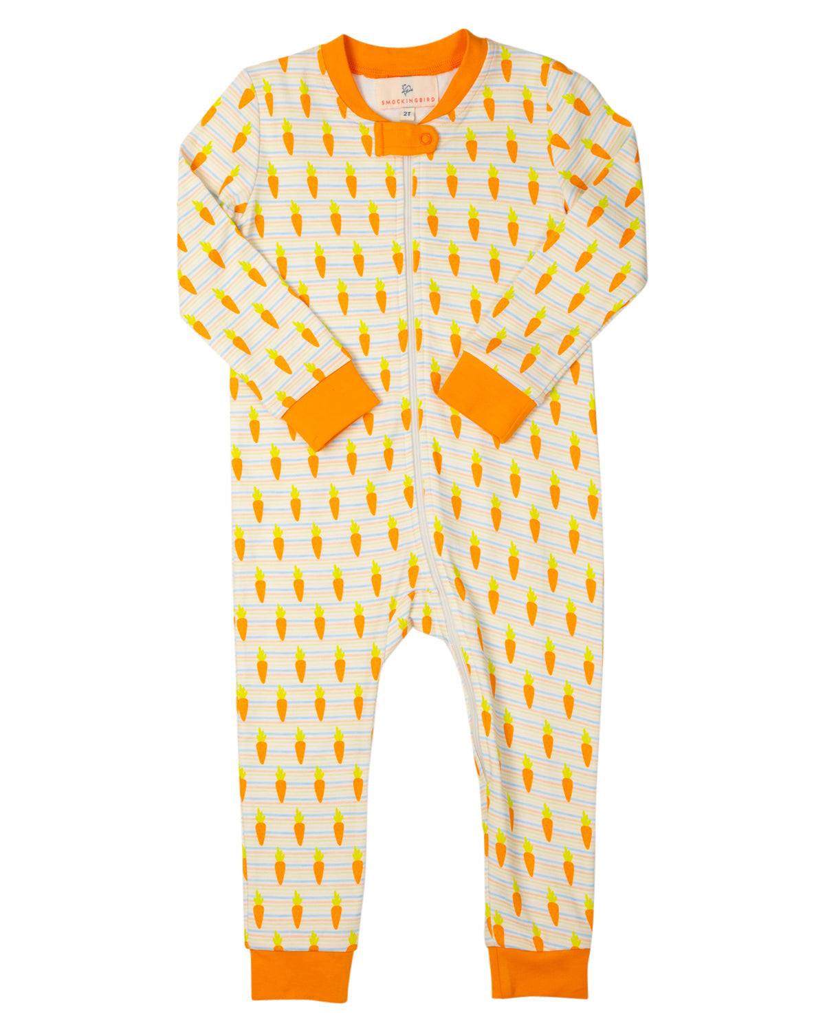 Carrots Striped Knit Zip Up Pajamas-FINAL SALE Smockingbird