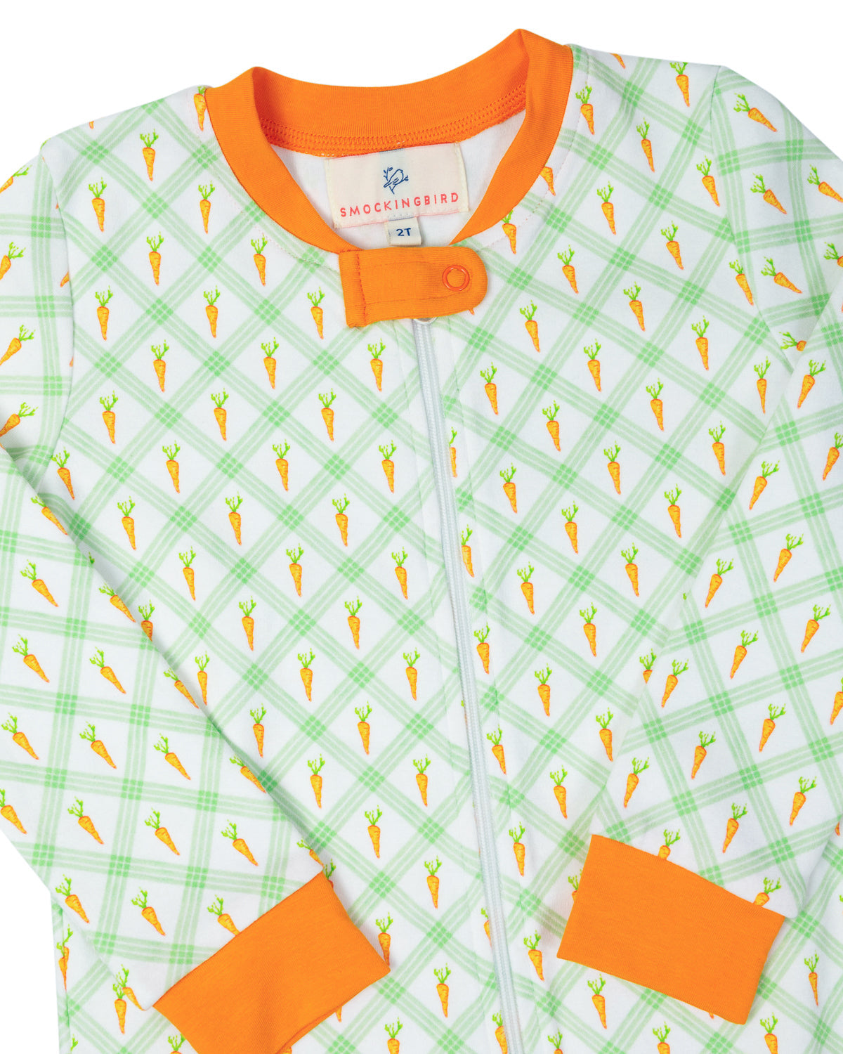Carrot Crush Knit Zip Up Pajamas-FINAL SALE Smockingbird