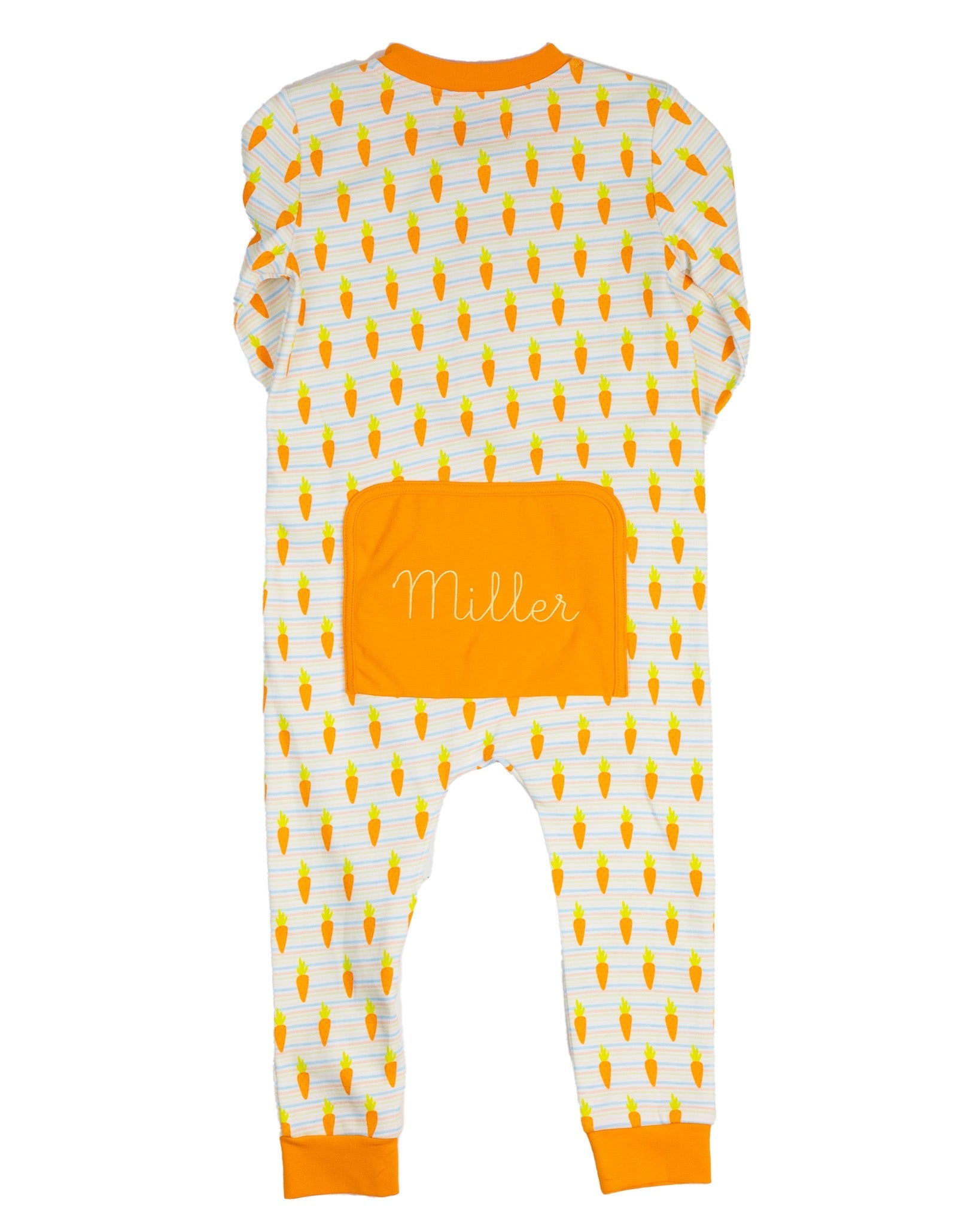 Carrots Striped Knit Zip Up Pajamas-FINAL SALE Smockingbird
