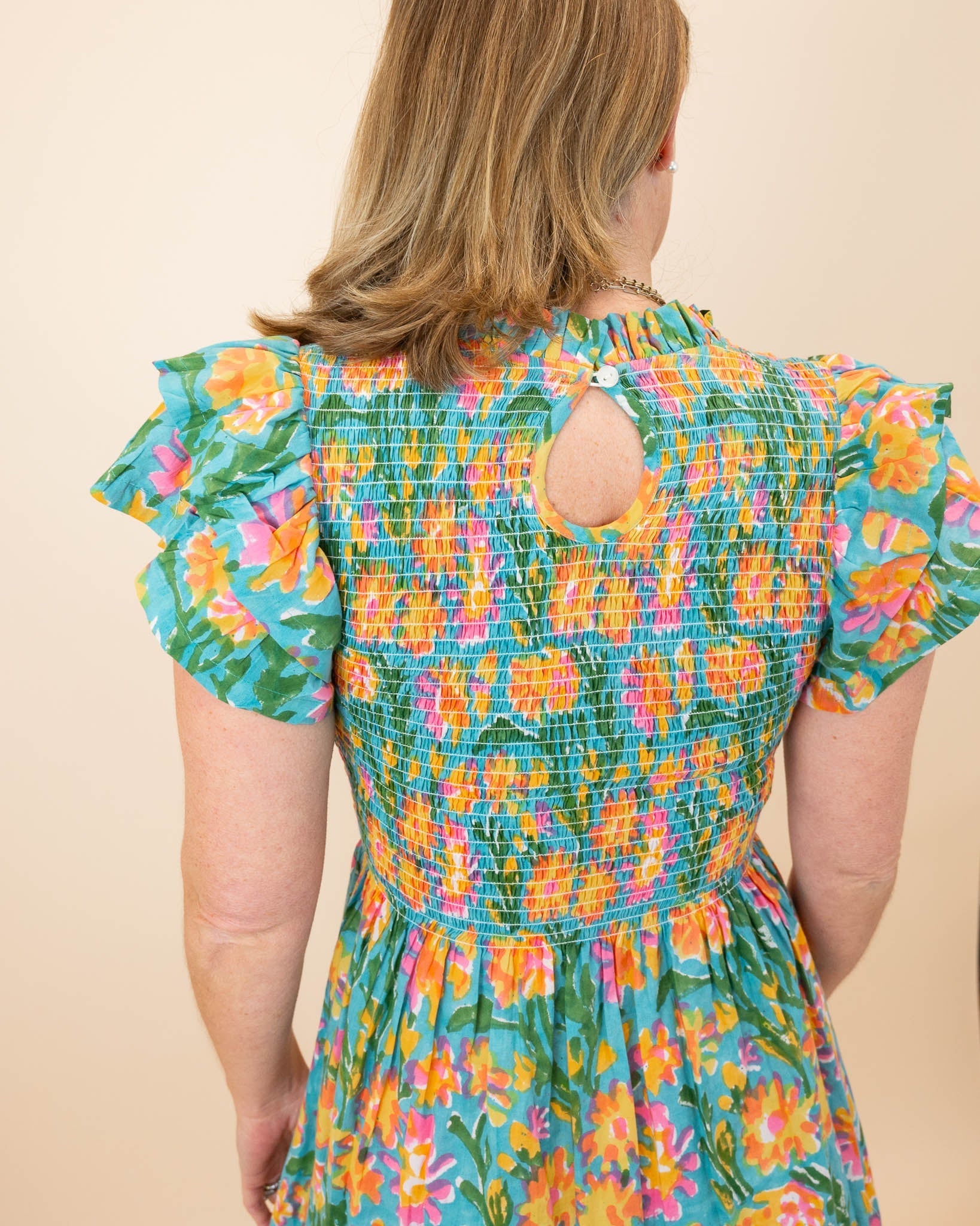 Tropical Floral Grace Ladies Dress- FINAL SALE Smockingbird