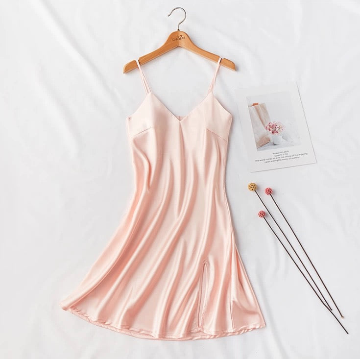Silky Elegant Night Dress Slips Multicolors - Short SelenaHuanStudio