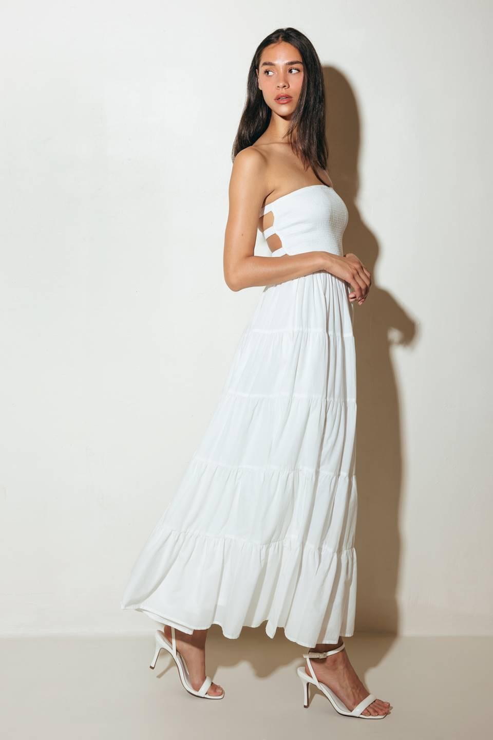 NEO BREEZE WHITE MIDI DRESS Flying Tomato