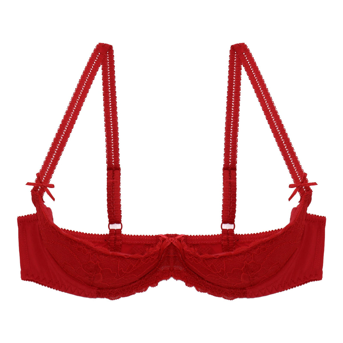 Lace Underwire Half-Cup Push-Up Bra