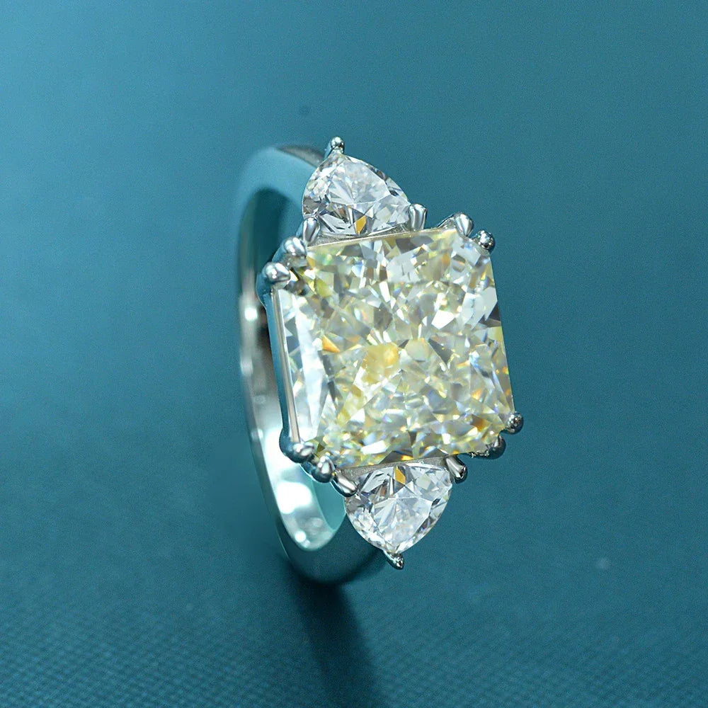 925 Sterling Silver 5CT G Color Lab Sapphire Gemstone Wedding Engagement Cocktail Ring Luxlife Brands