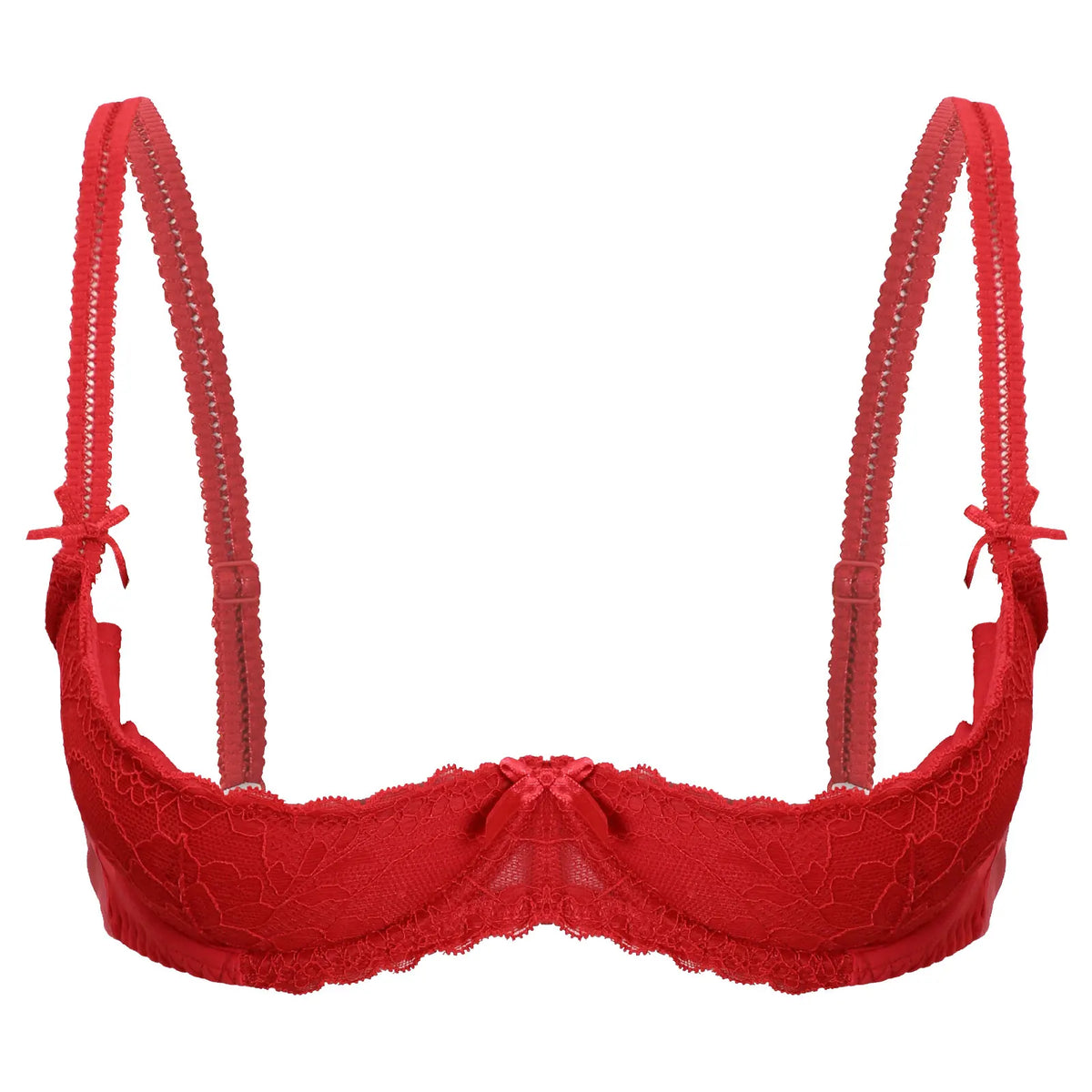 Lace Underwire Half-Cup Push-Up Bra