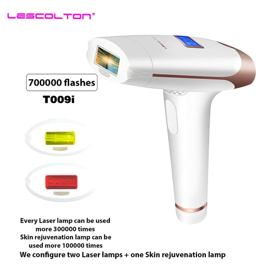 Lescolton 3in1 700000 Pulsed IPL Laser Hair Removal Device Permanent Hair Removal IPL Laser Epilator Armpit Hair Removal Machine LUXLIFE BRANDS