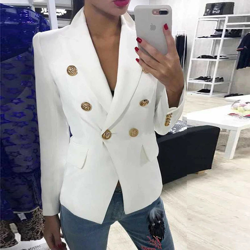 Women’s Double Breasted Button Down Blazer LUXLIFE BRANDS